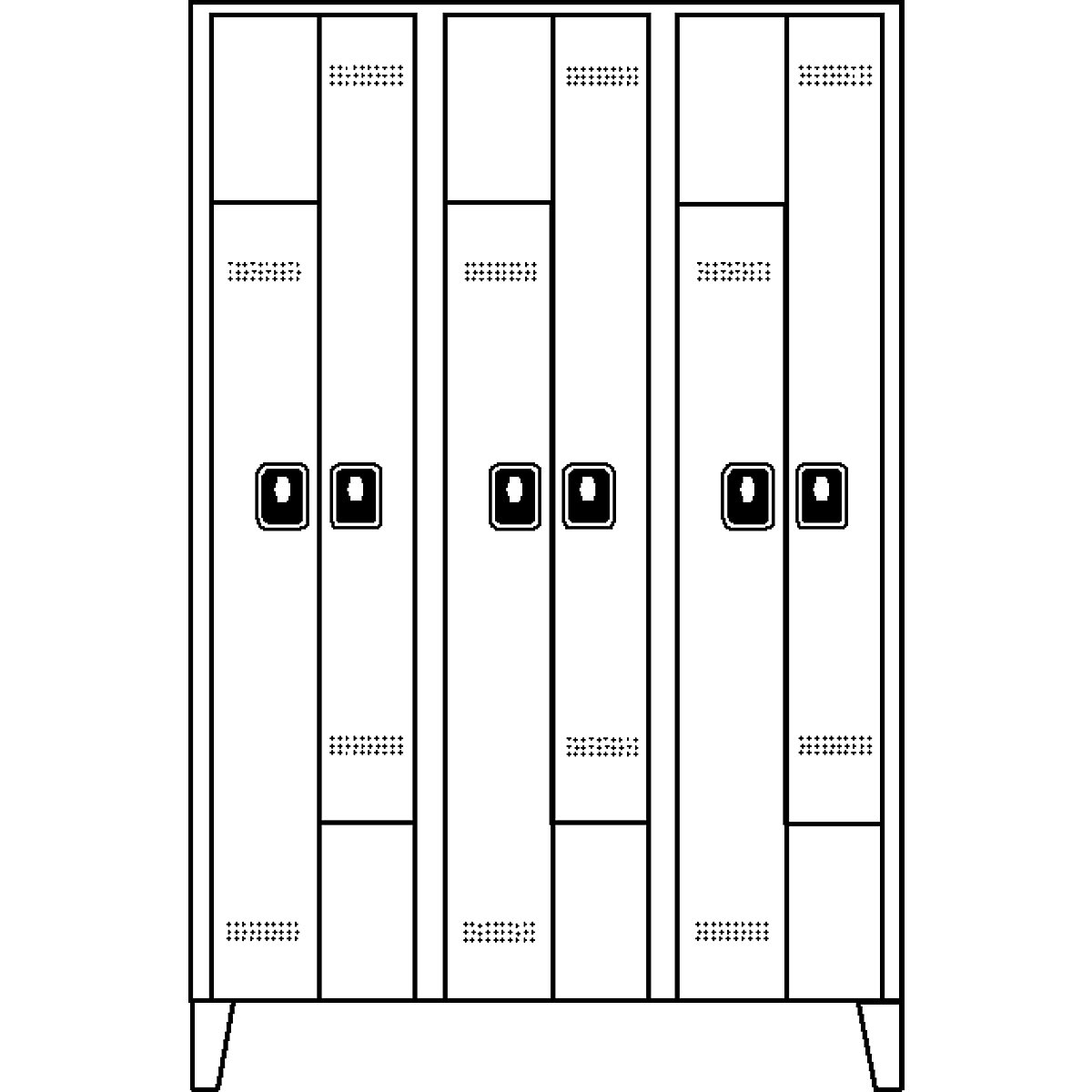Z cloakroom cupboard, compartment height 820 mm – Wolf (Product illustration 9)-8