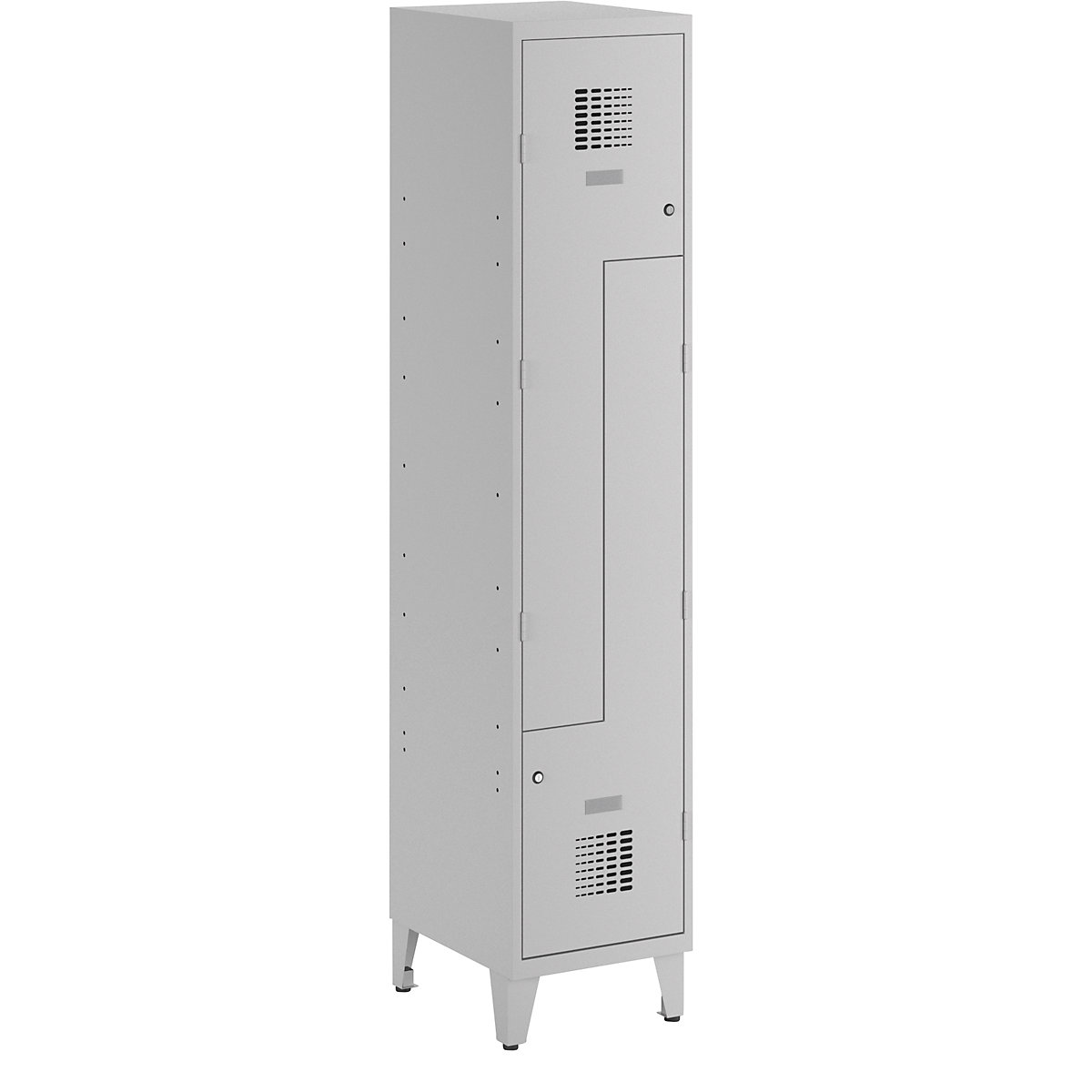 Z cloakroom locker, HxWxD 1940 x 400 x 500 mm, with feet, light grey doors-1