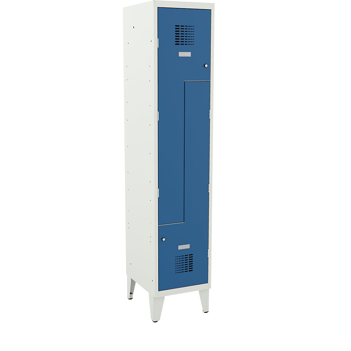 Z cloakroom locker, HxWxD 1940 x 400 x 500 mm, with feet, light blue doors-2