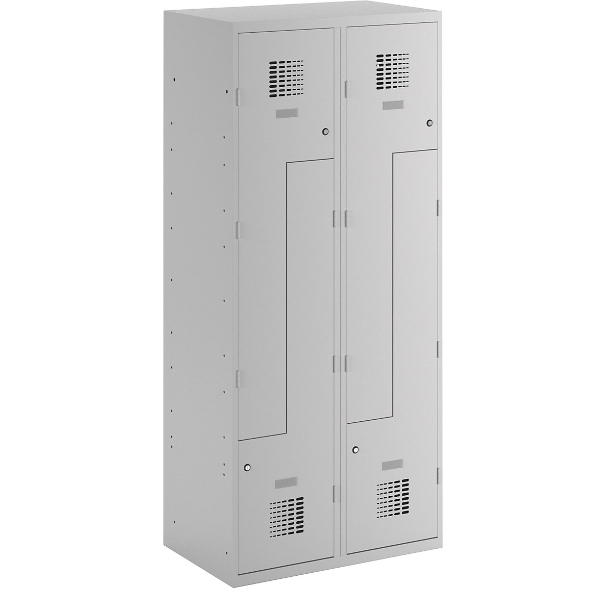 Z cloakroom locker, HxWxD 1800 x 800 x 500 mm, with plinth, light grey doors-2