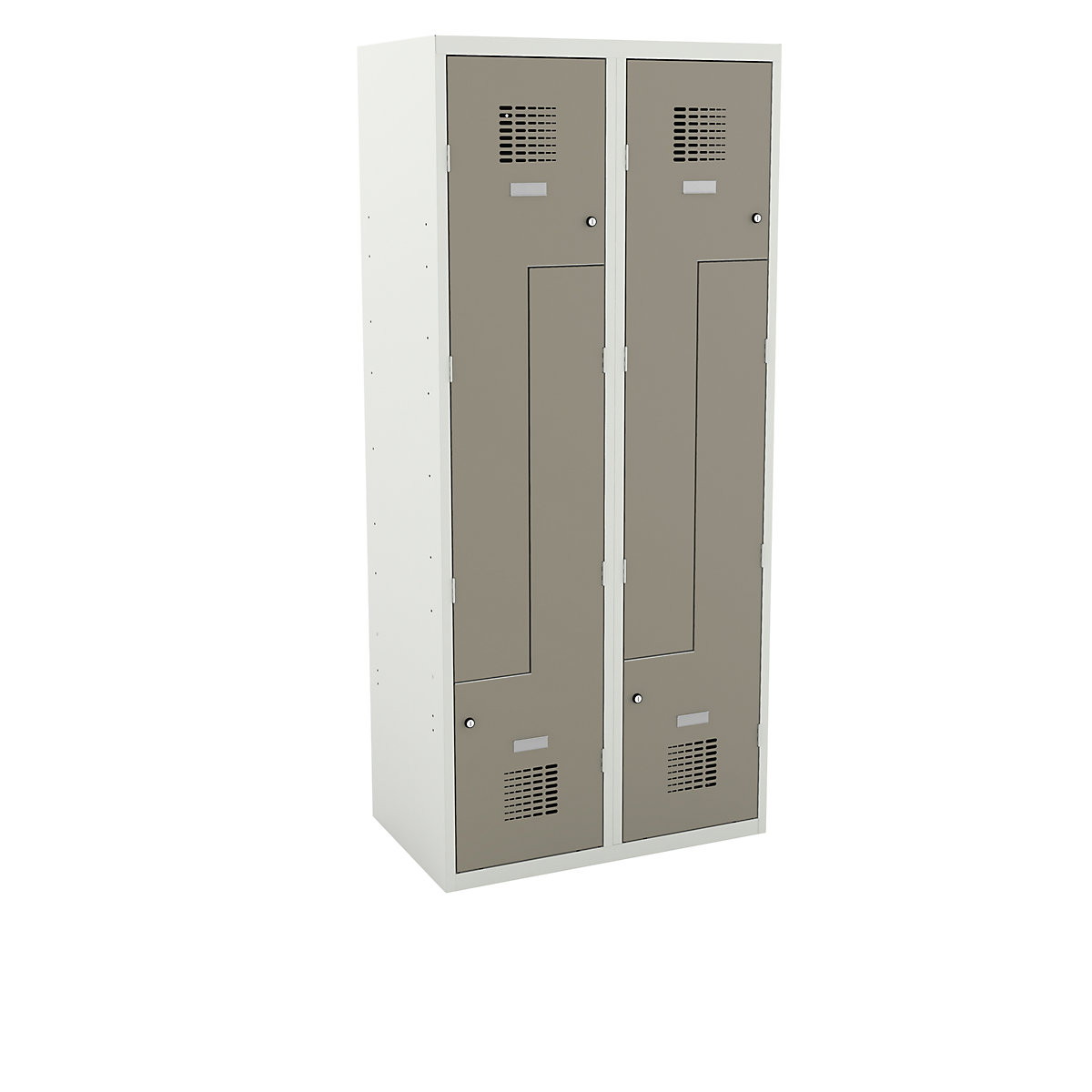 Z cloakroom locker, HxWxD 1800 x 800 x 500 mm, with plinth, doors pebble grey-1
