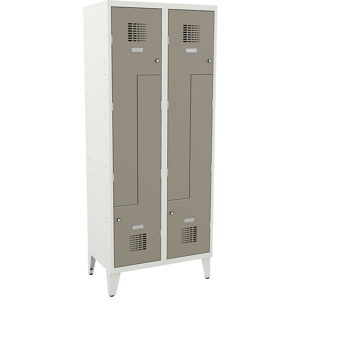 Z cloakroom locker, HxWxD 1940 x 800 x 500 mm, with feet, doors pebble grey-2
