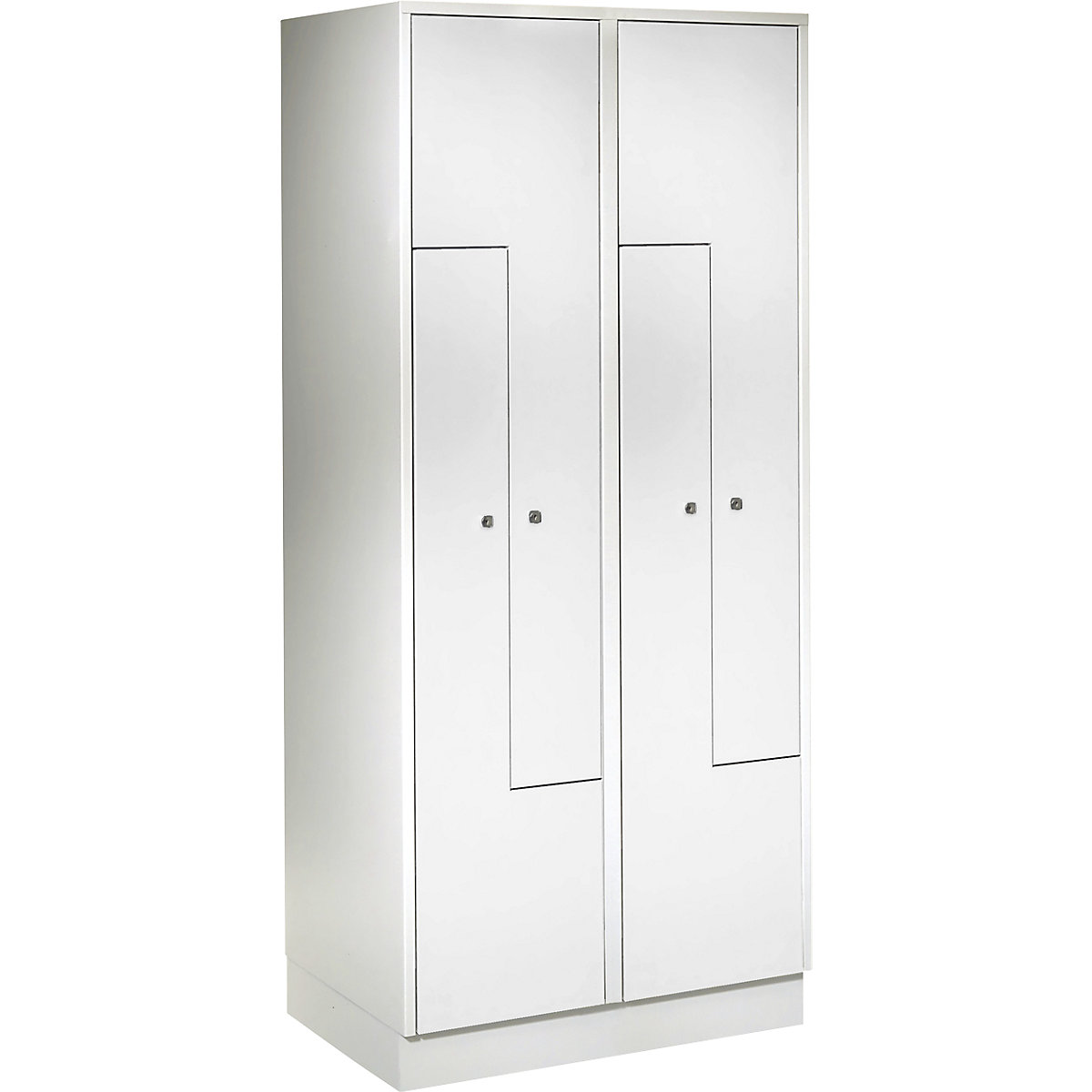 Z cloakroom locker – Wolf, 4 compartments, light grey doors-15