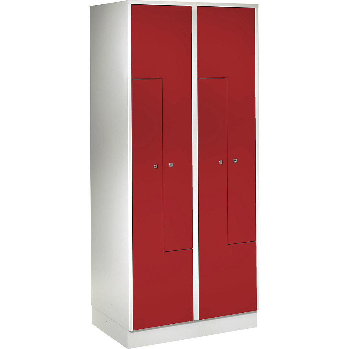 Z cloakroom locker – Wolf, 4 compartments, doors flame red-14