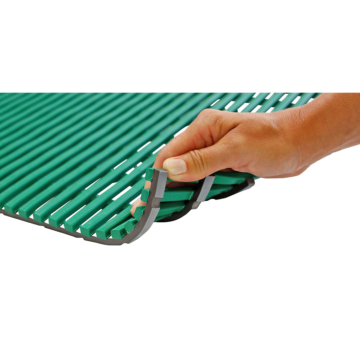 Wet room mat, anti-bacterial, per metre, green, width 600 mm