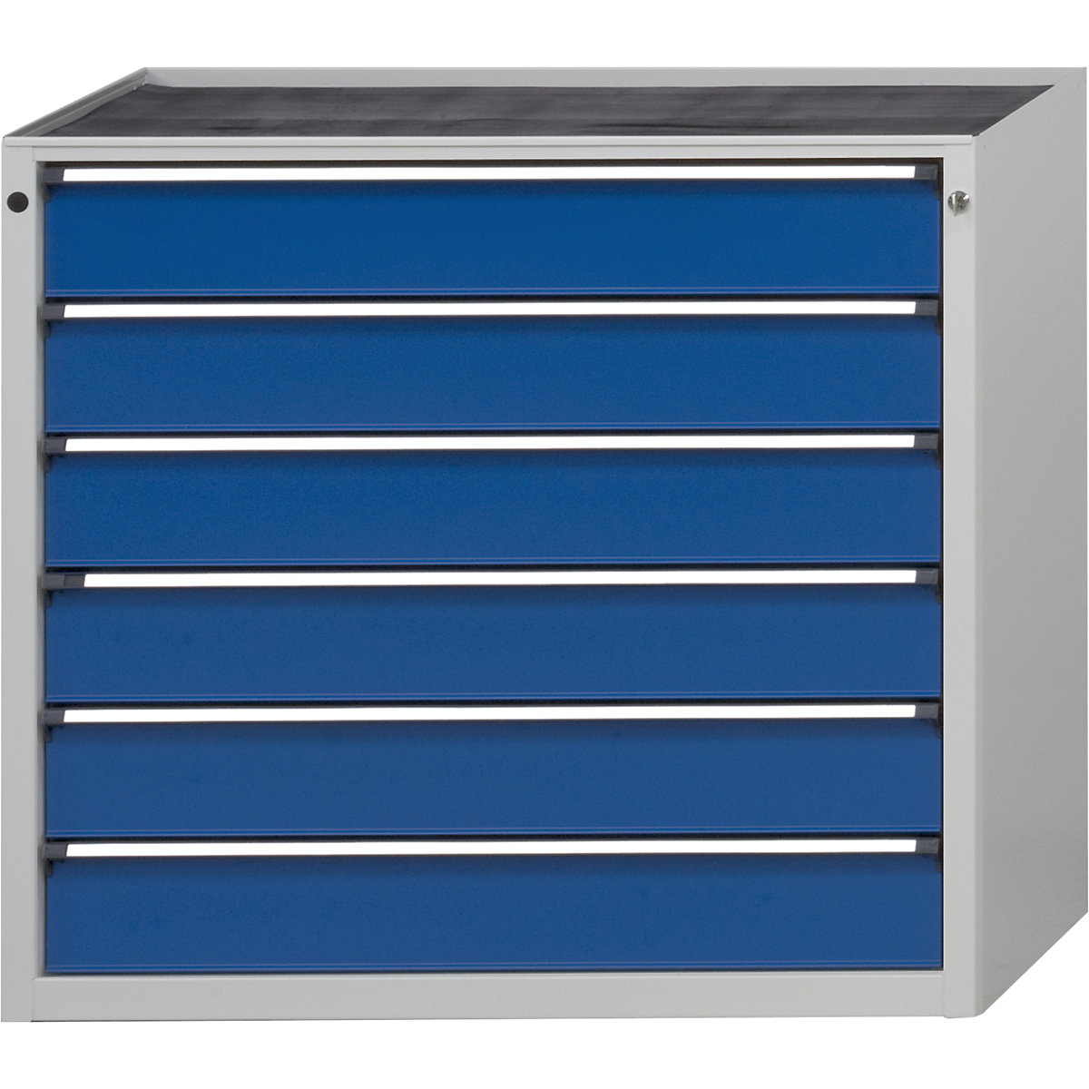 Ladekast zonder werkblad – ANKE, breedte 1060 mm, draagvermogen per lade 200 kg, 6 laden à 150 mm, front gentiaanblauw-1