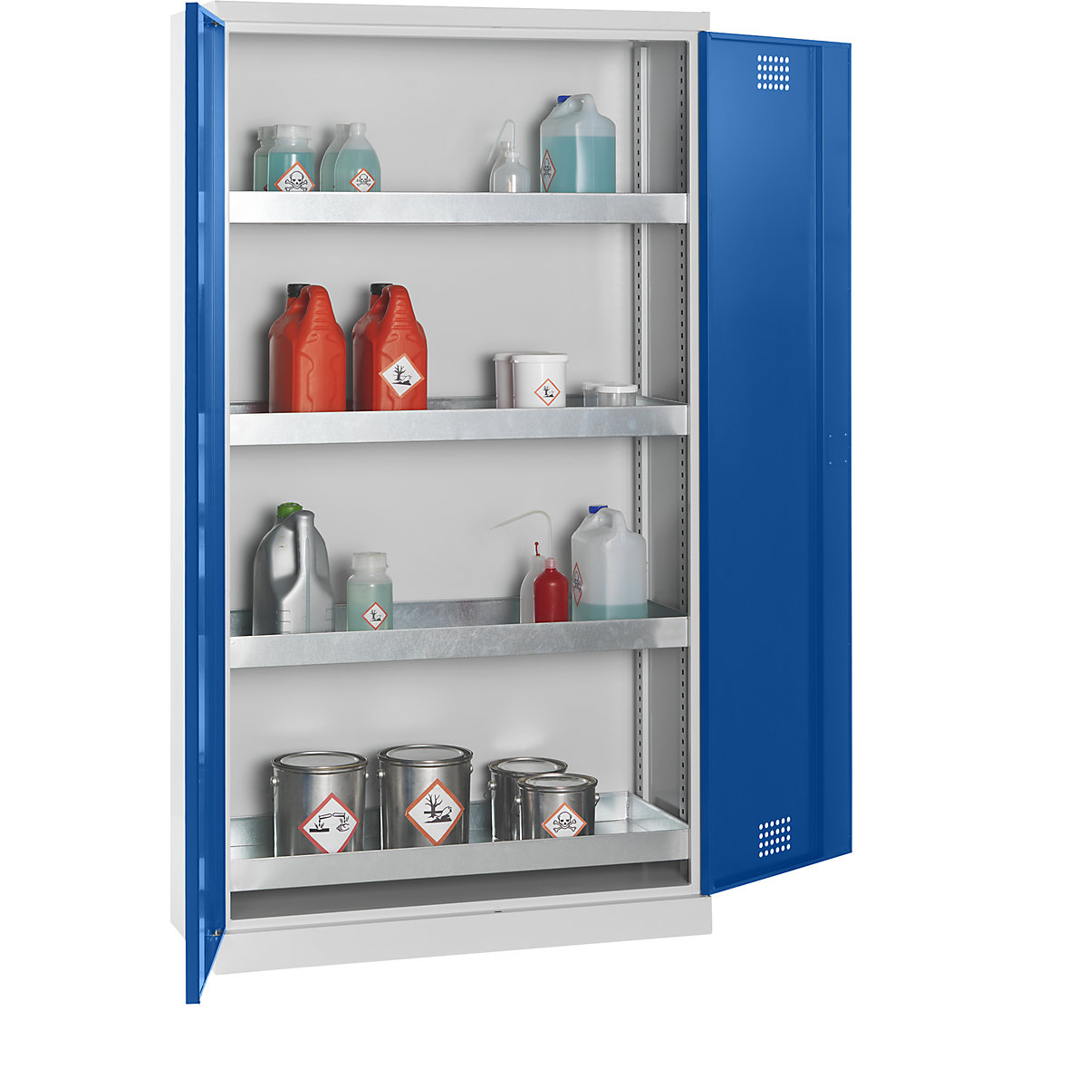 Environmental cupboard – eurokraft pro, with 4 tray shelves, gentian blue doors-8