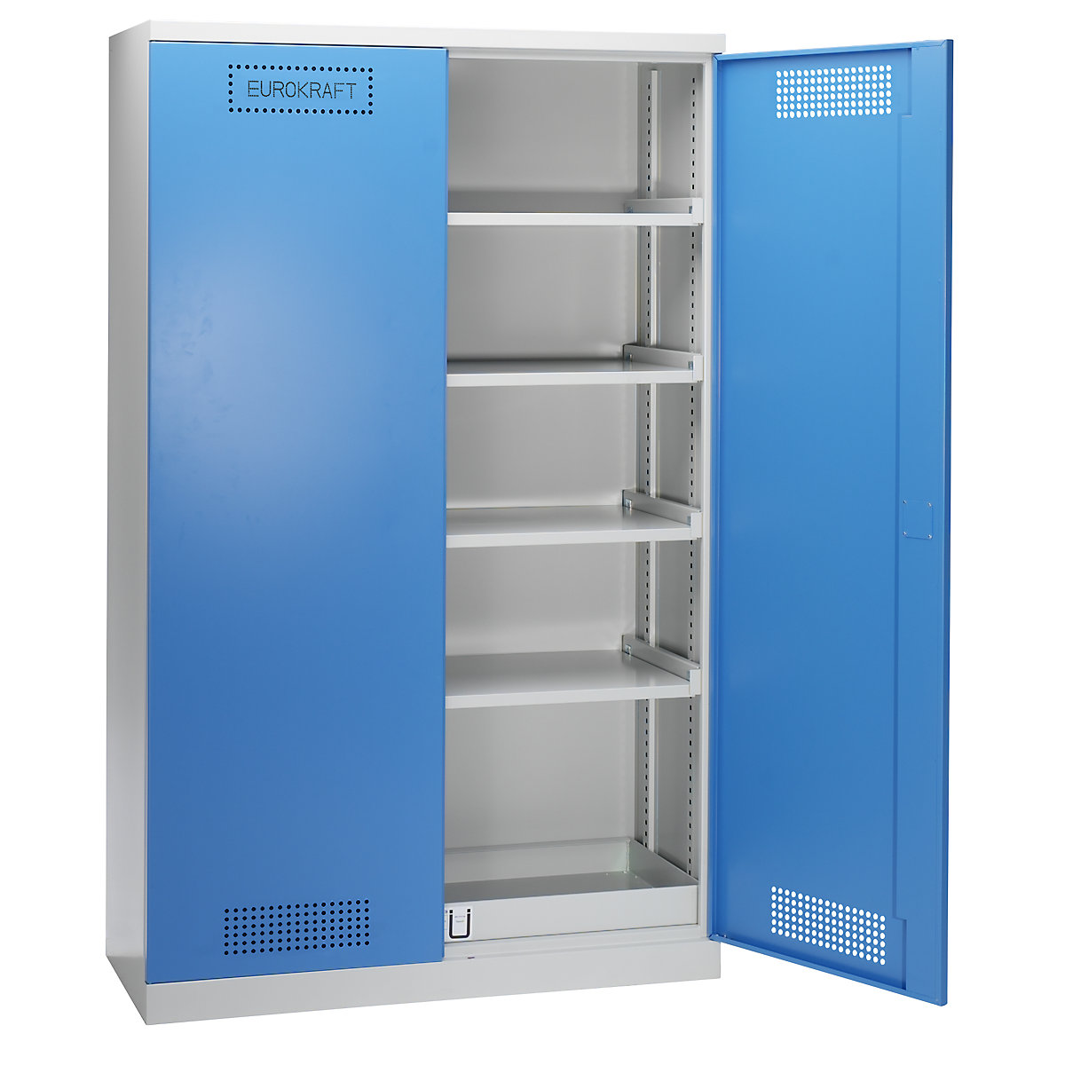 Environmental cupboard – eurokraft pro, base sump tray, 4 painted shelves, HxWxD 1950 x 1200 x 500 mm