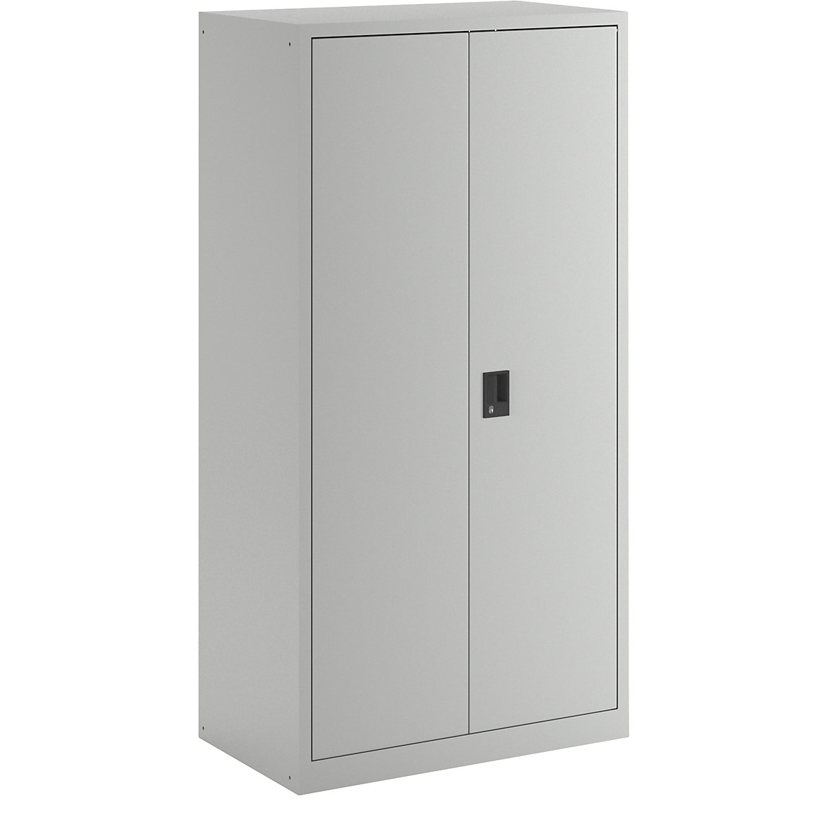 Battery charging cabinet – LISTA, 4 shelves, solid panel doors, 2 power strips at side, grey-22