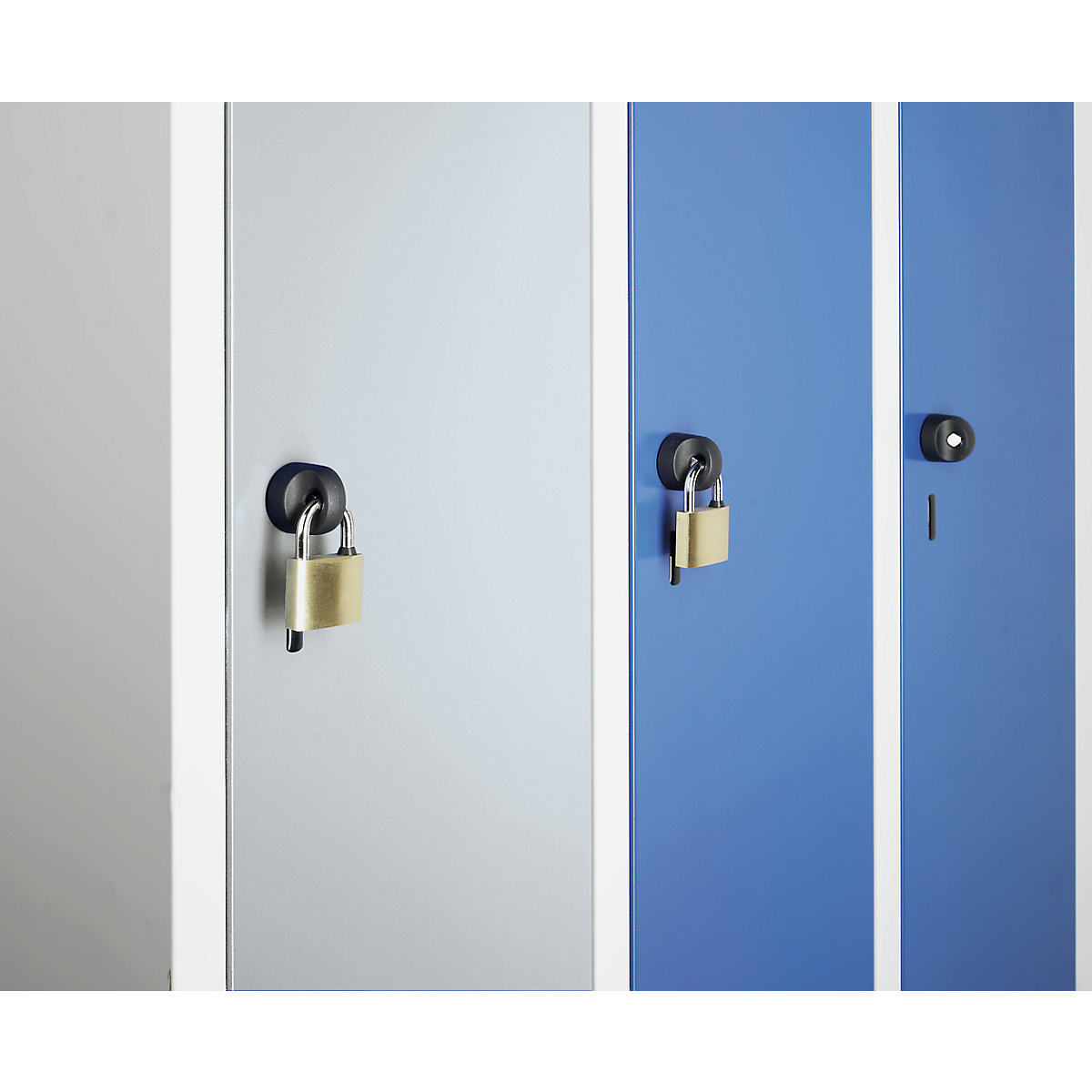 C+P EVOLO cloakroom locker with bench mounted underneath, 4