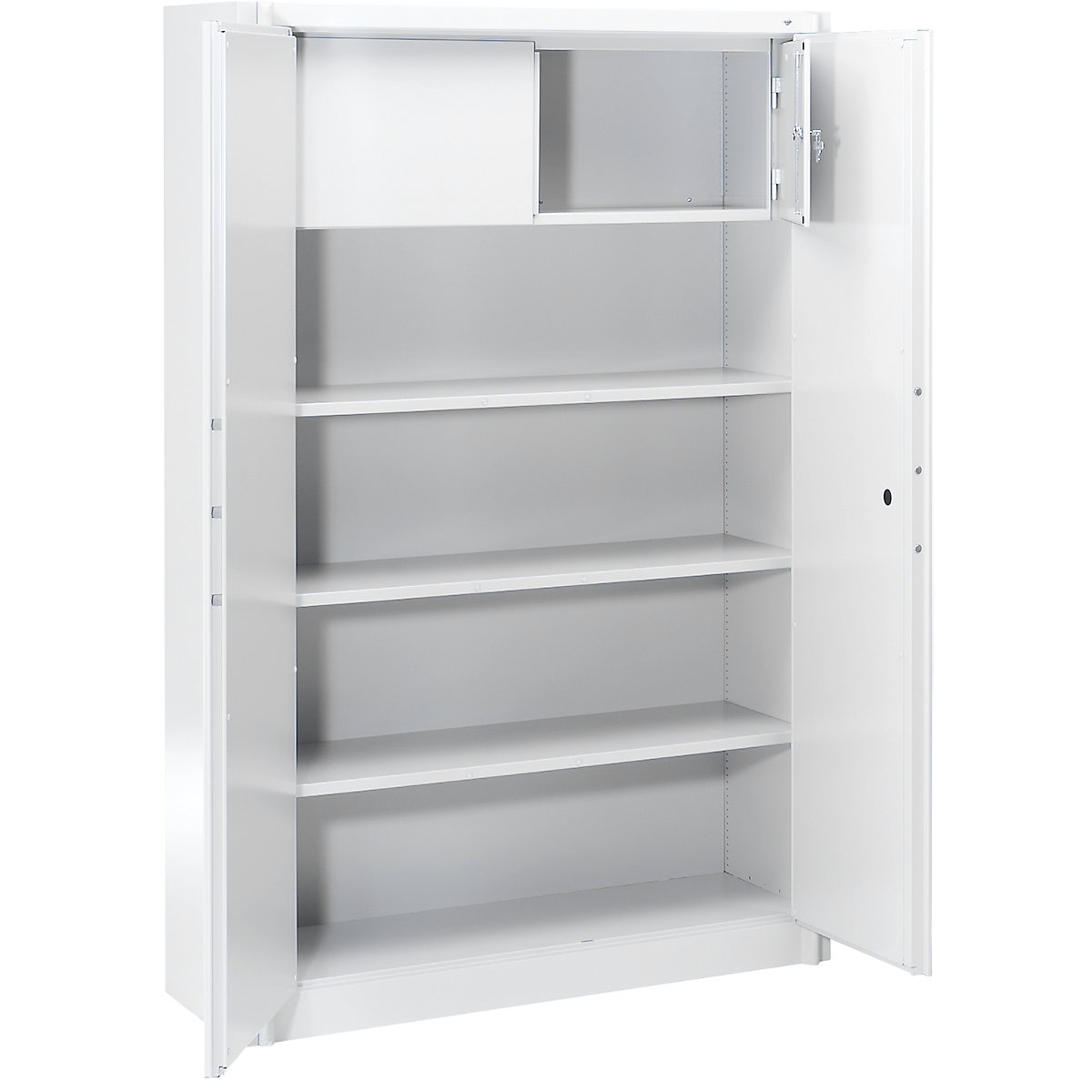 Steel cupboard, fireproof – C+P, DIN 4102 compliant, HxWxD 1950 x 1200 x 500 mm, light grey, with locker-11