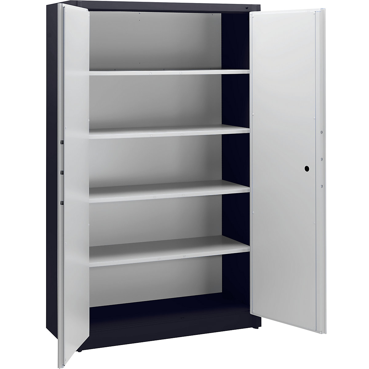 Steel cupboard, fireproof – C+P, DIN 4102 compliant, HxWxD 1950 x 1200 x 500 mm, black grey/light grey-13