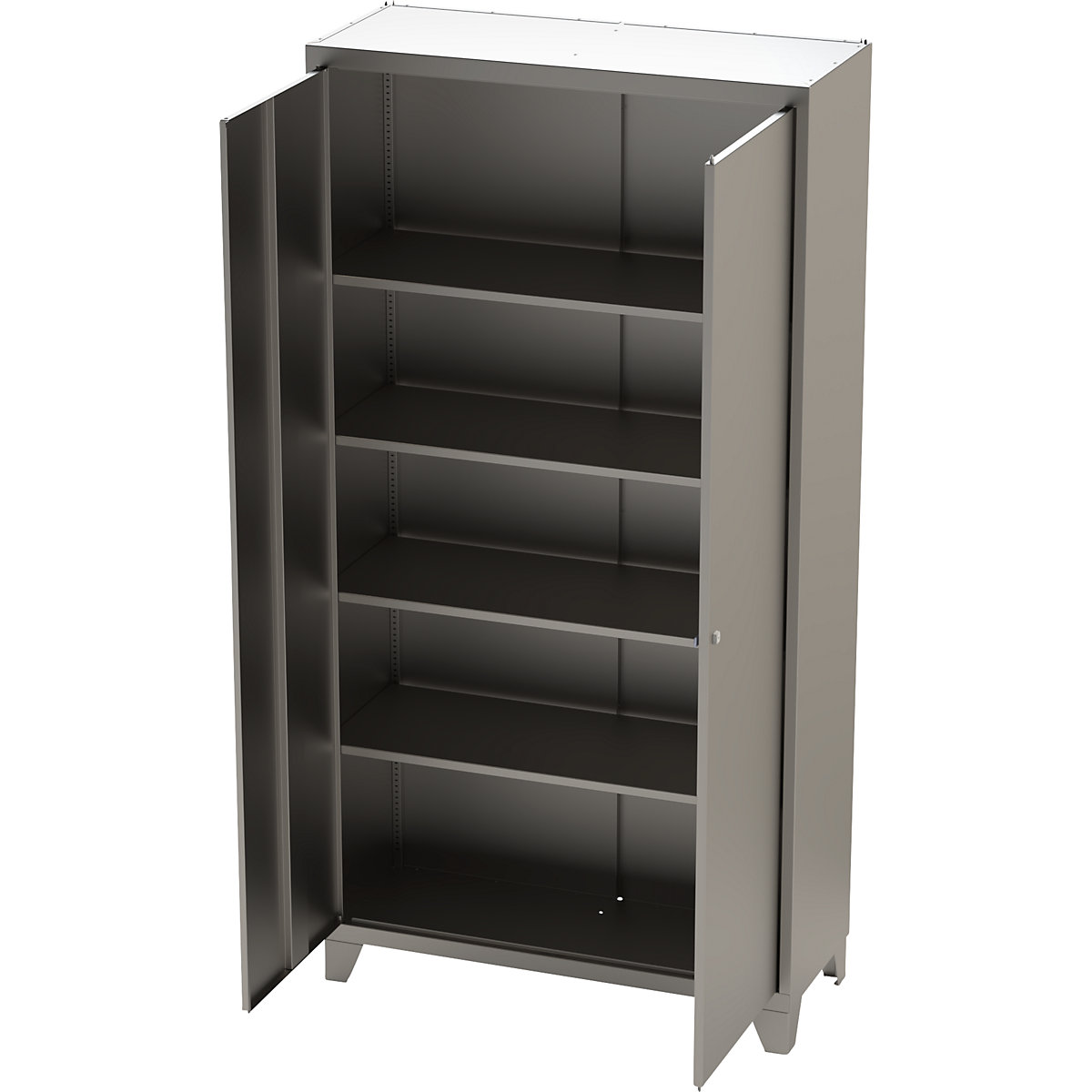 Stainless steel double door cupboard with stud feet (Product illustration 9)-8