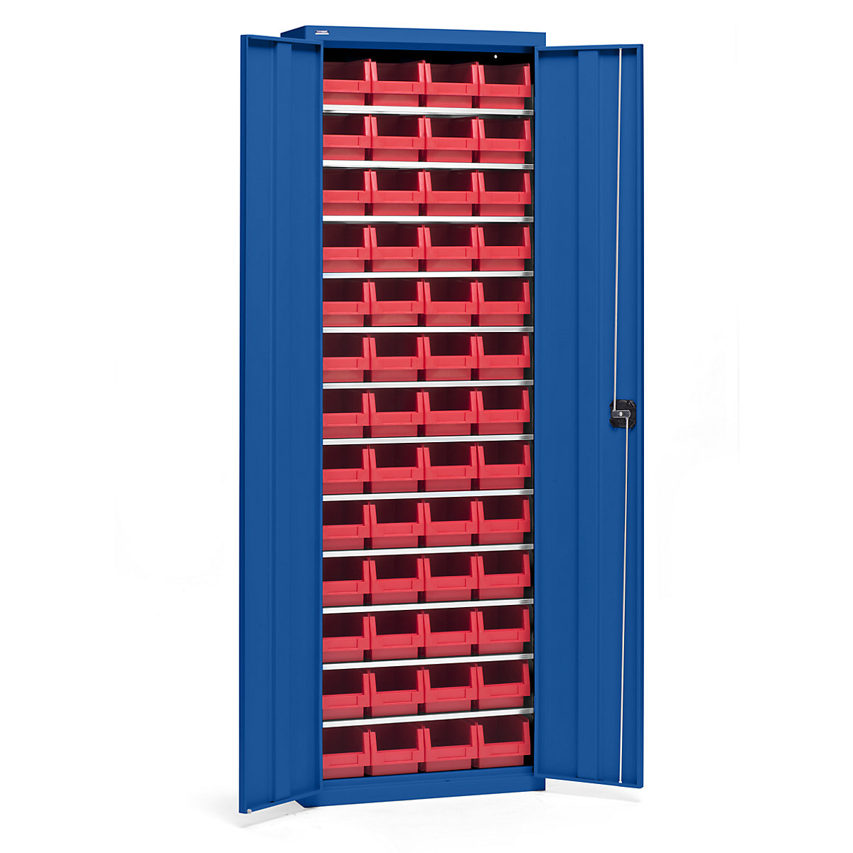 Storage cupboard with storage boxes – eurokraft pro, height 2000 mm, 12 shelves, gentian blue-6