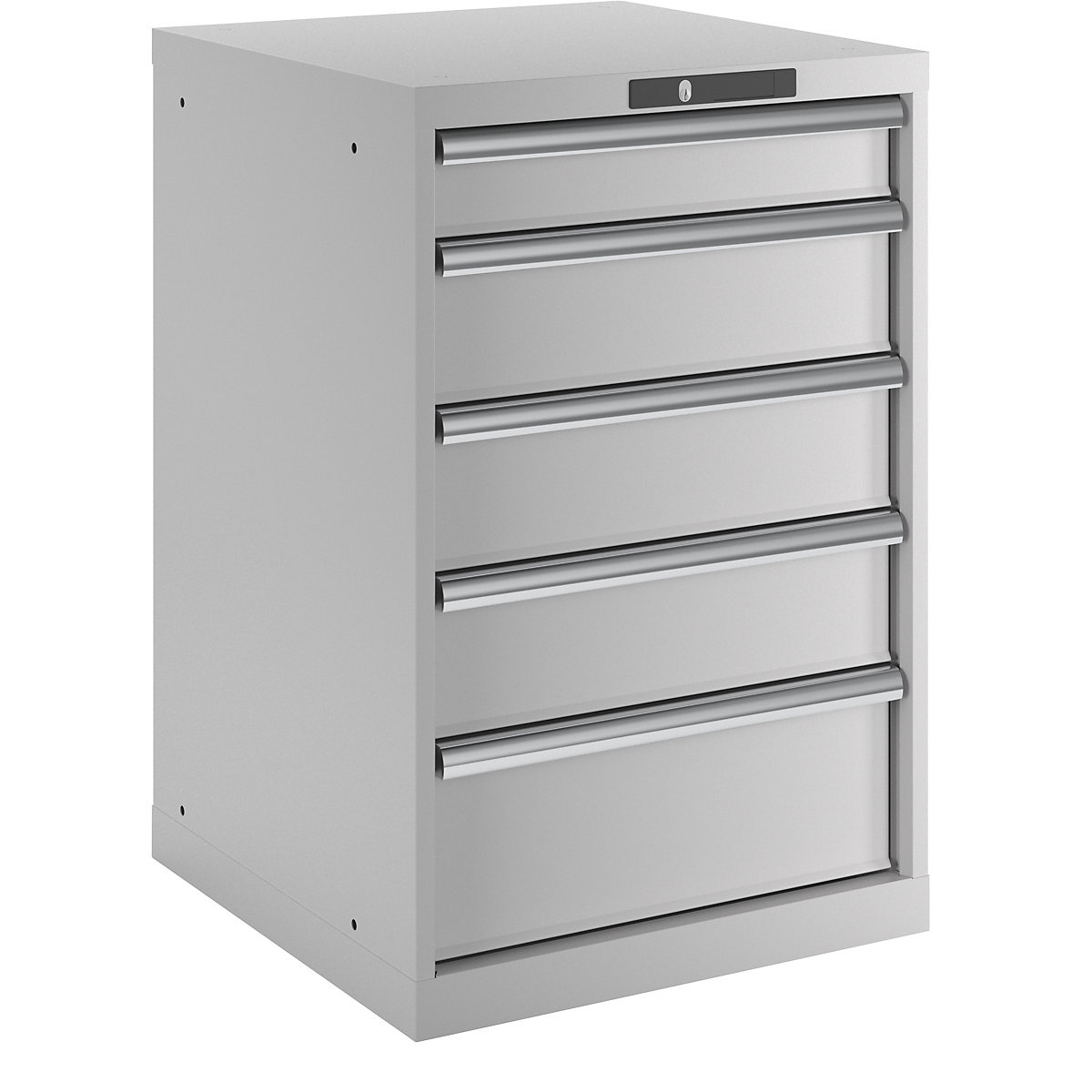 Drawer cupboard, 5 drawers – LISTA, WxDxH 564 x 572 x 850 mm, light grey-2