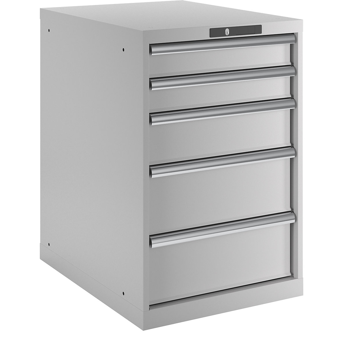 Drawer cupboard, 5 drawers – LISTA, WxDxH 564 x 724 x 850 mm, light grey-3