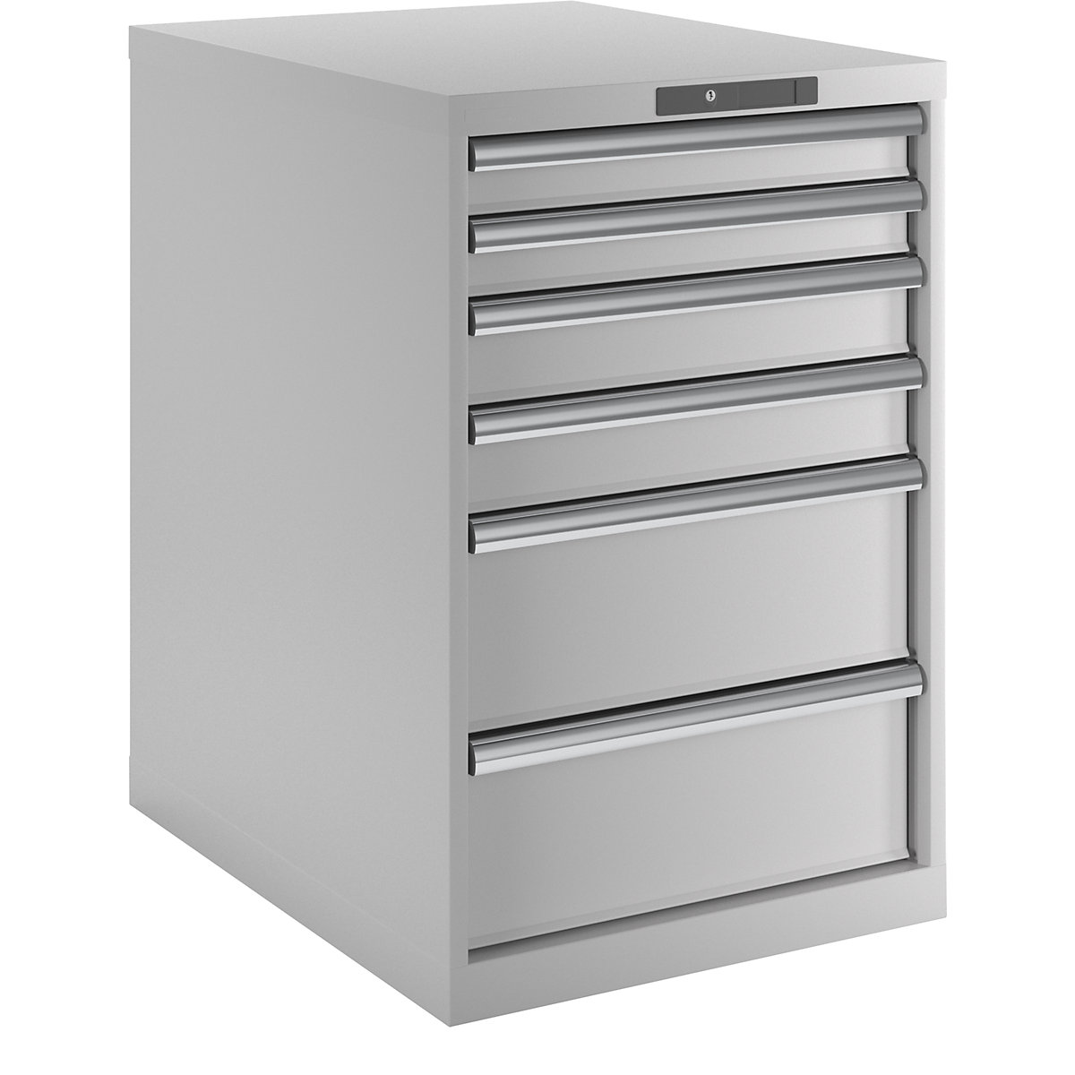 Drawer cupboard, 6 drawers – LISTA, WxDxH 564 x 724 x 850 mm, light grey-3