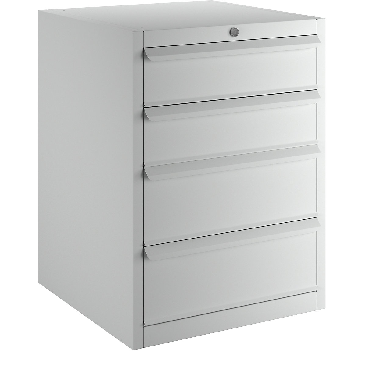 Drawer cupboard, WxD 600 x 600 mm, height 800 mm, 4 drawers, light grey-2