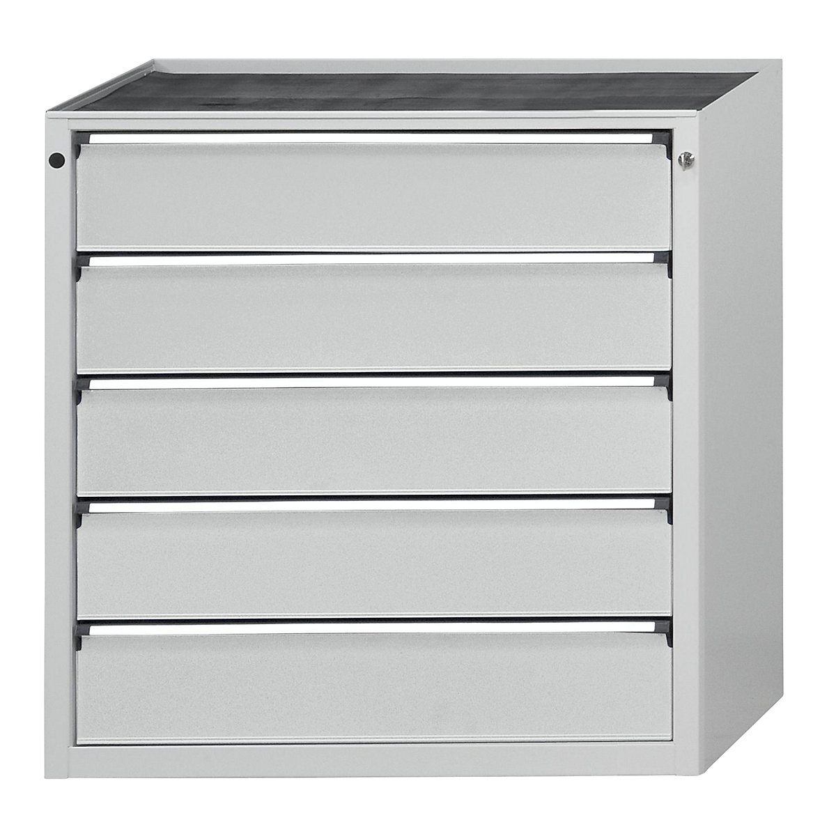 Drawer cupboard – ANKE, WxD 910 x 675 mm, 5 drawers, height 980 mm, front in light grey-9