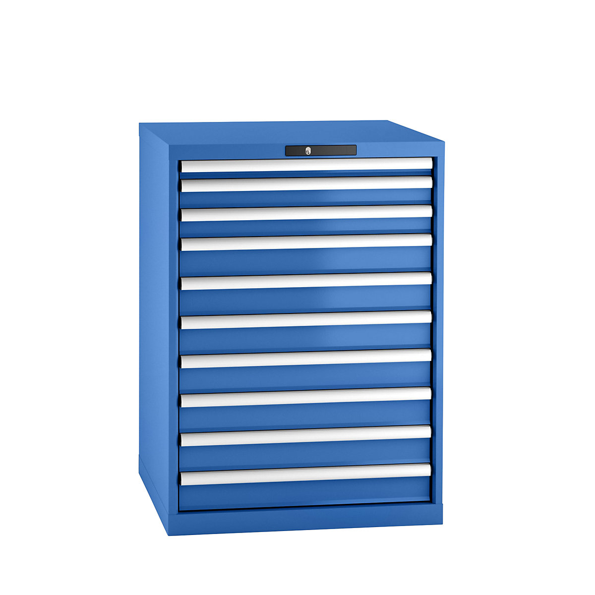 Drawer cupboard, sheet steel – LISTA, HxW 1000 x 717 mm, 10 drawers, gentian blue-20