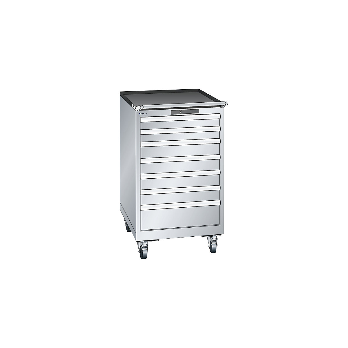 Drawer cupboard, sheet steel – LISTA (Product illustration 2)-1