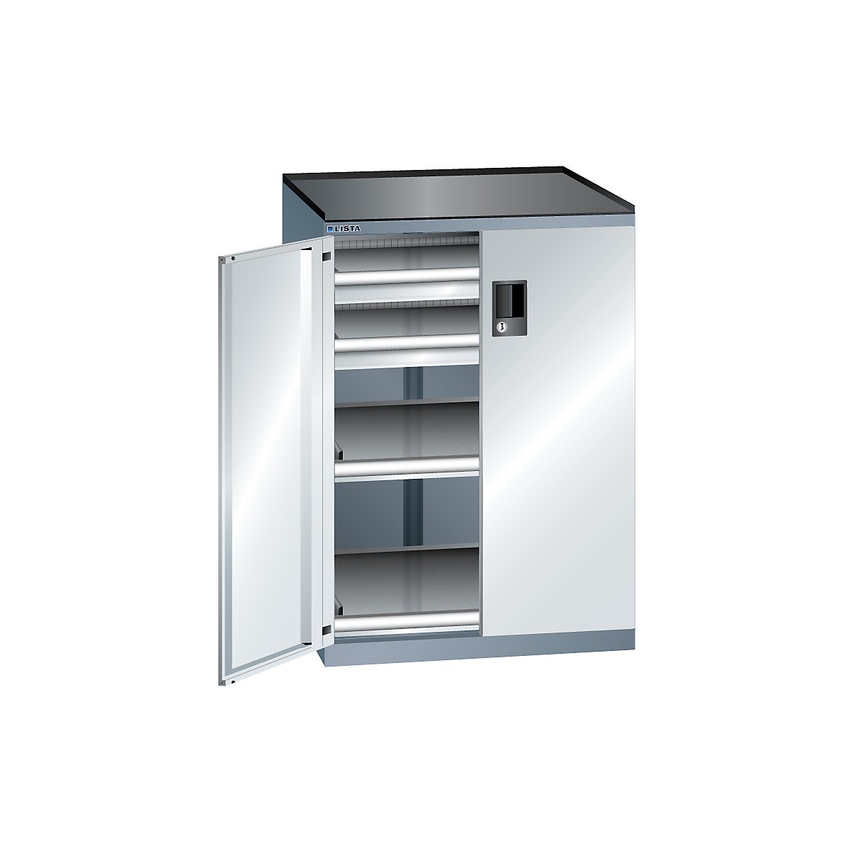 Drawer cupboard with hinged doors – LISTA