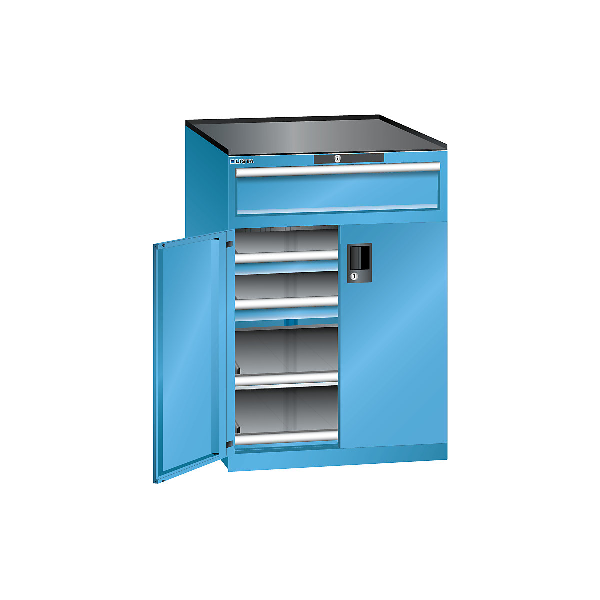 Drawer cupboard with hinged doors – LISTA