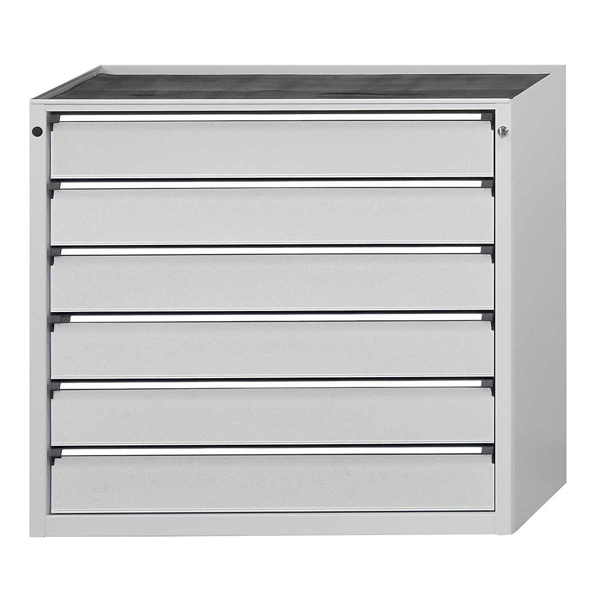 Drawer cupboard without worktop – ANKE, width 1060 mm, max. drawer load 200 kg, 6 x 150 mm drawers, front in light grey-2