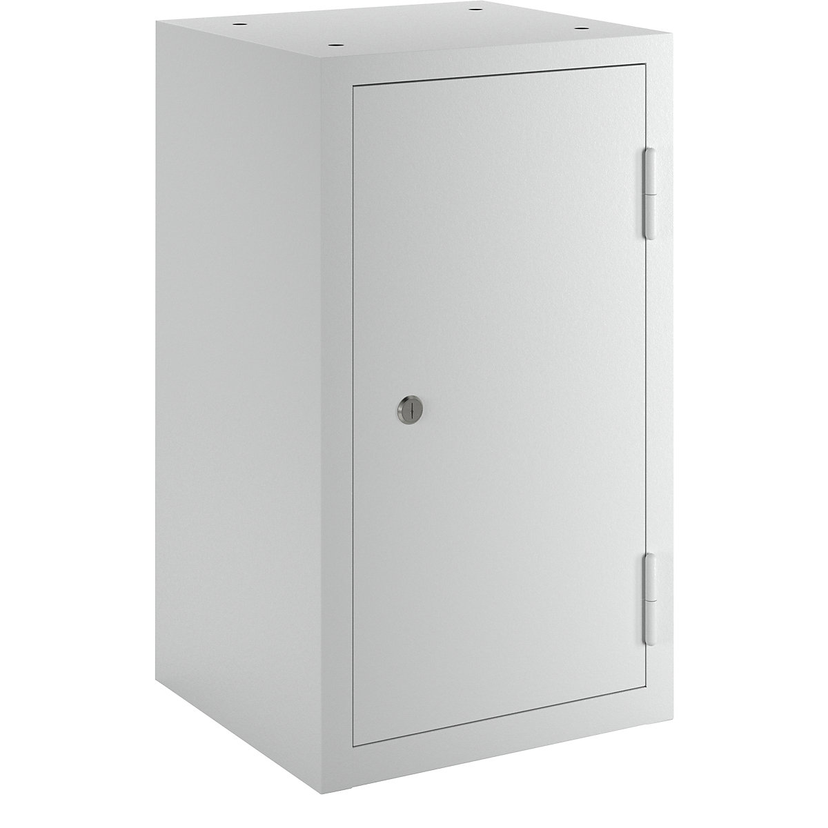 Wall mounted cupboard for the workshop – eurokraft basic, HxWxD 600 x 350 x 320 mm, solid panel doors, light grey RAL 7035-6