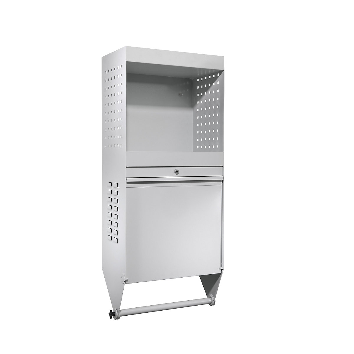 Wall mounted cupboard for tools, with folding work surface, max. reach 720 mm-3