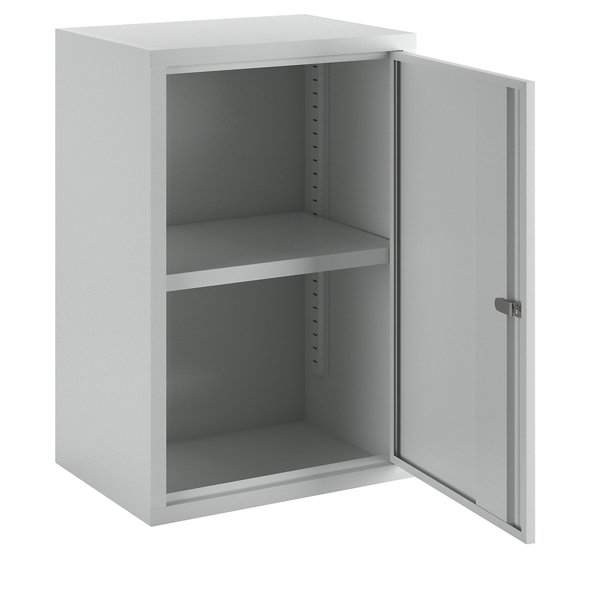 Wall mounted cupboard, height 600 mm – Pavoy, with solid panel door/s, width 400 mm, solid rear panel, grey-7