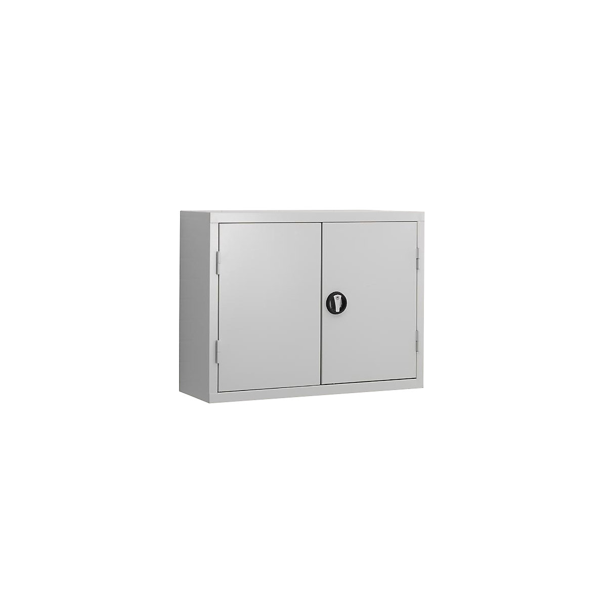 Wall mounted tool cupboard, perforated inside door panels, light grey RAL 7035-5