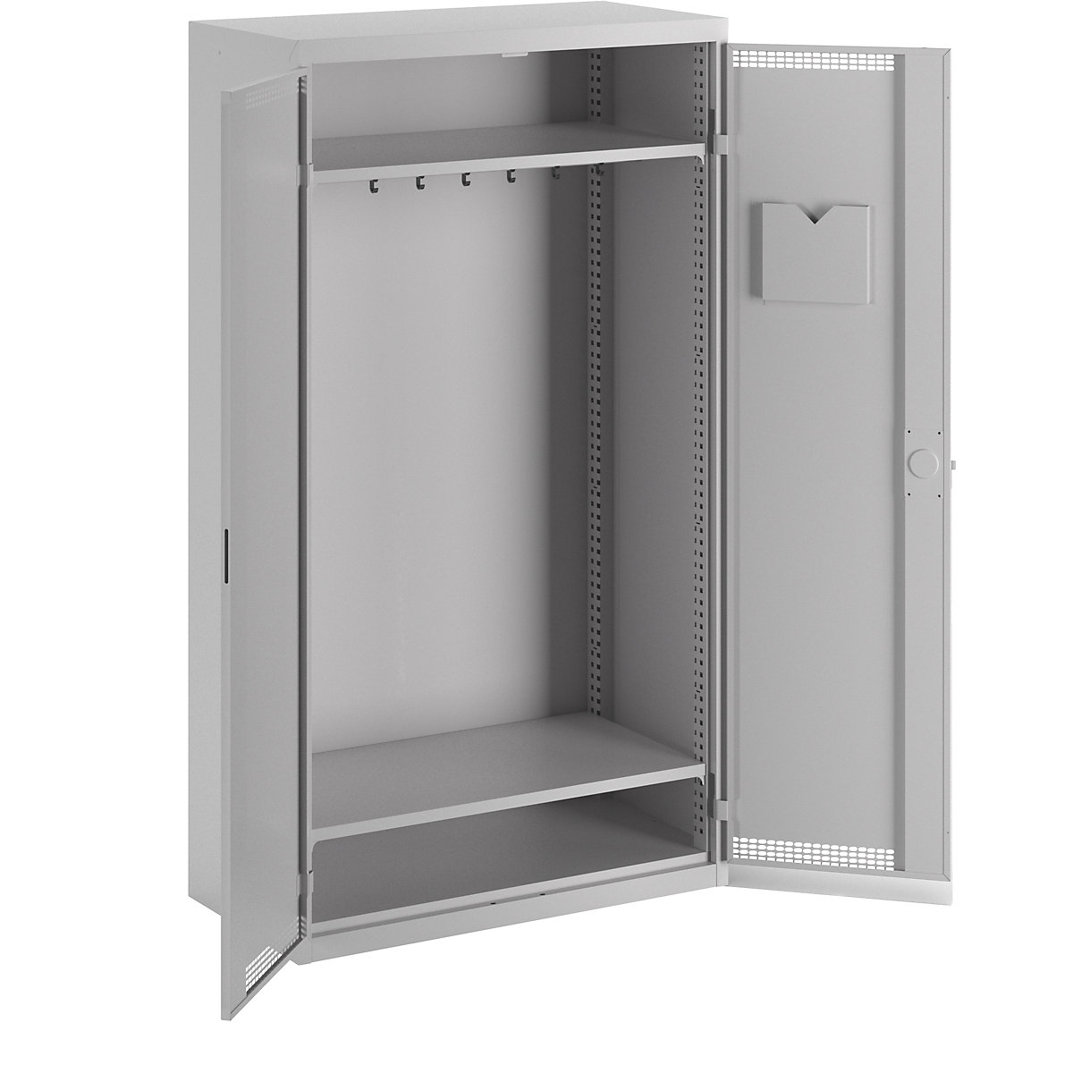 Cloakroom locker, 2 shelves, light grey-5