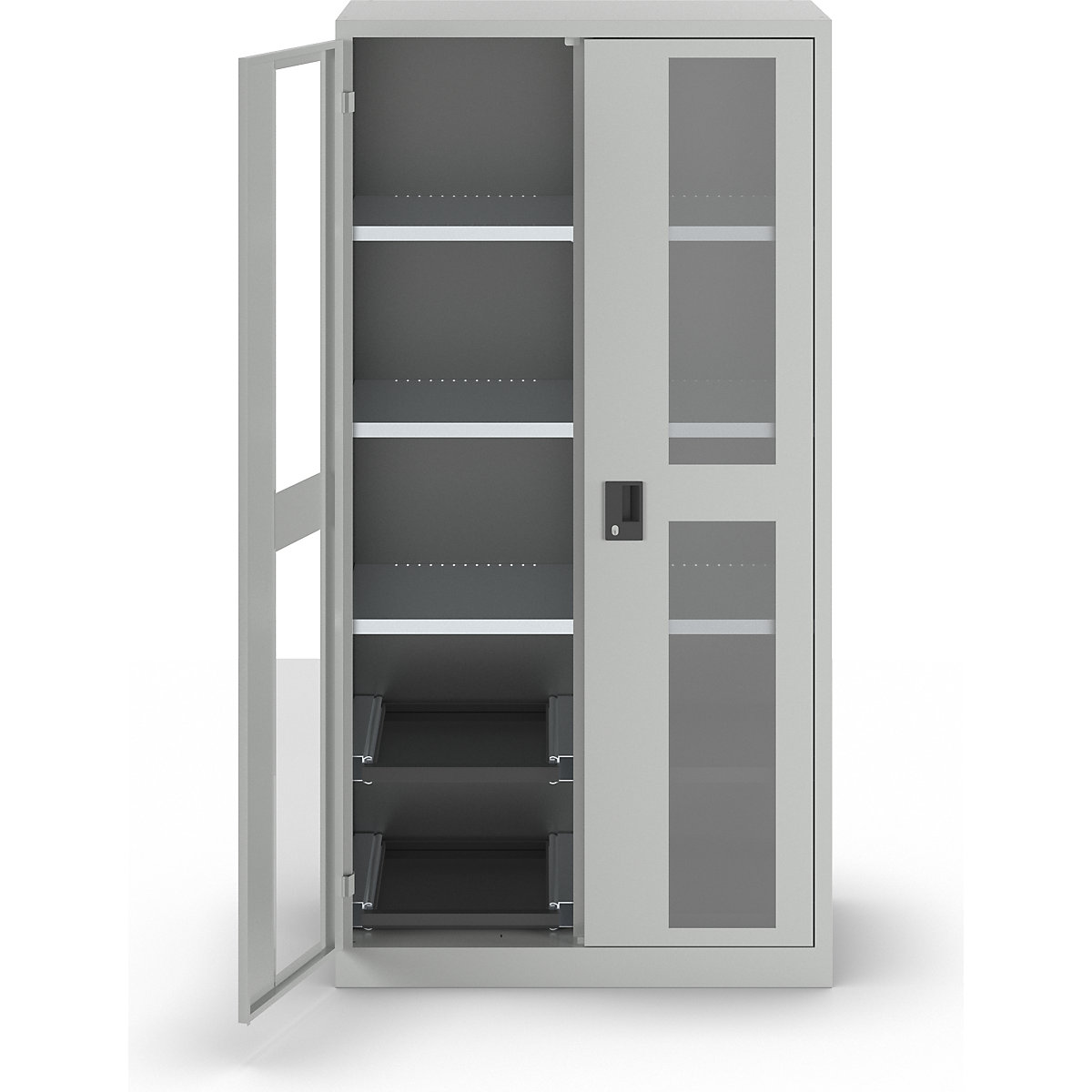 Cupboard with 2 viewing window doors, HxWxD 1950 x 1000 x 580 mm – LISTA (Product illustration 5)-4