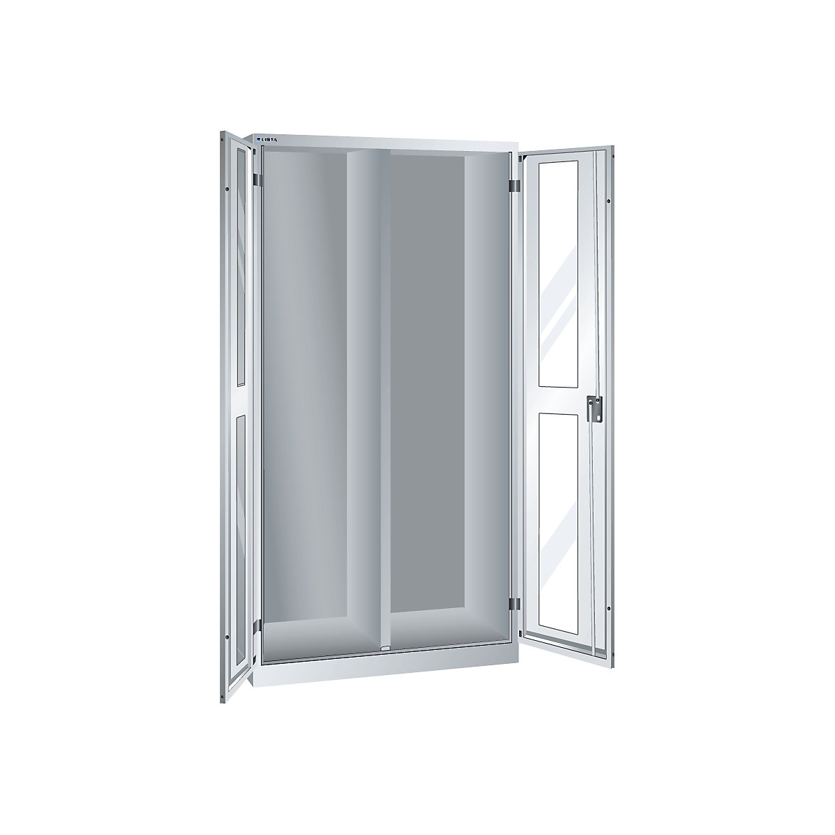 Cupboard with 2 viewing window doors, HxWxD 1950 x 1000 x 580 mm – LISTA (Product illustration 9)-8