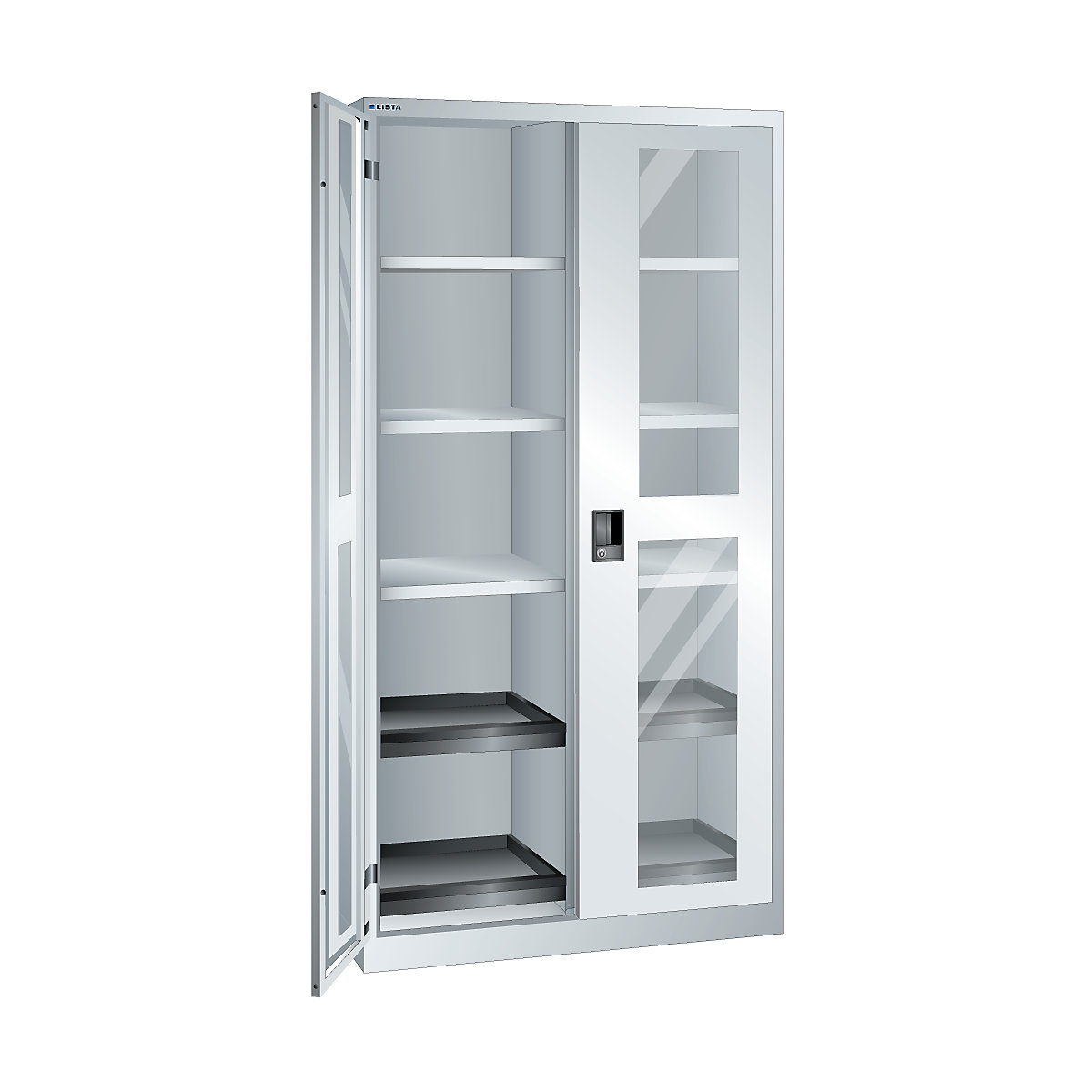 Cupboard with 2 viewing window doors, HxWxD 1950 x 1000 x 580 mm – LISTA (Product illustration 7)-6