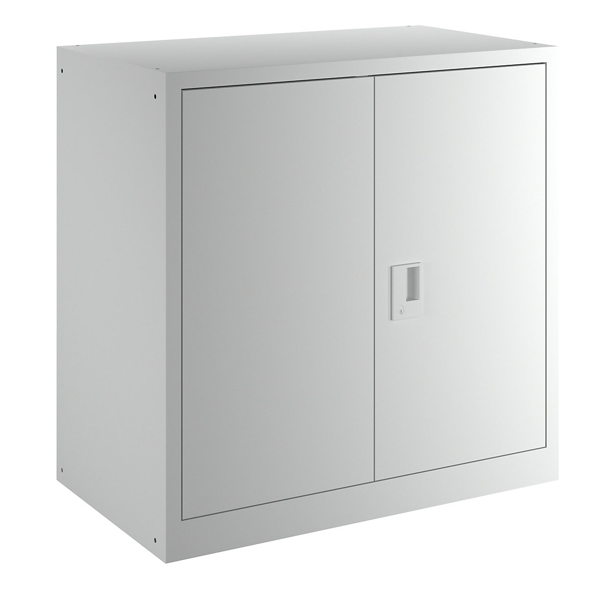 Double door cupboard, 2 shelves – LISTA, width 1000 mm, light grey-2