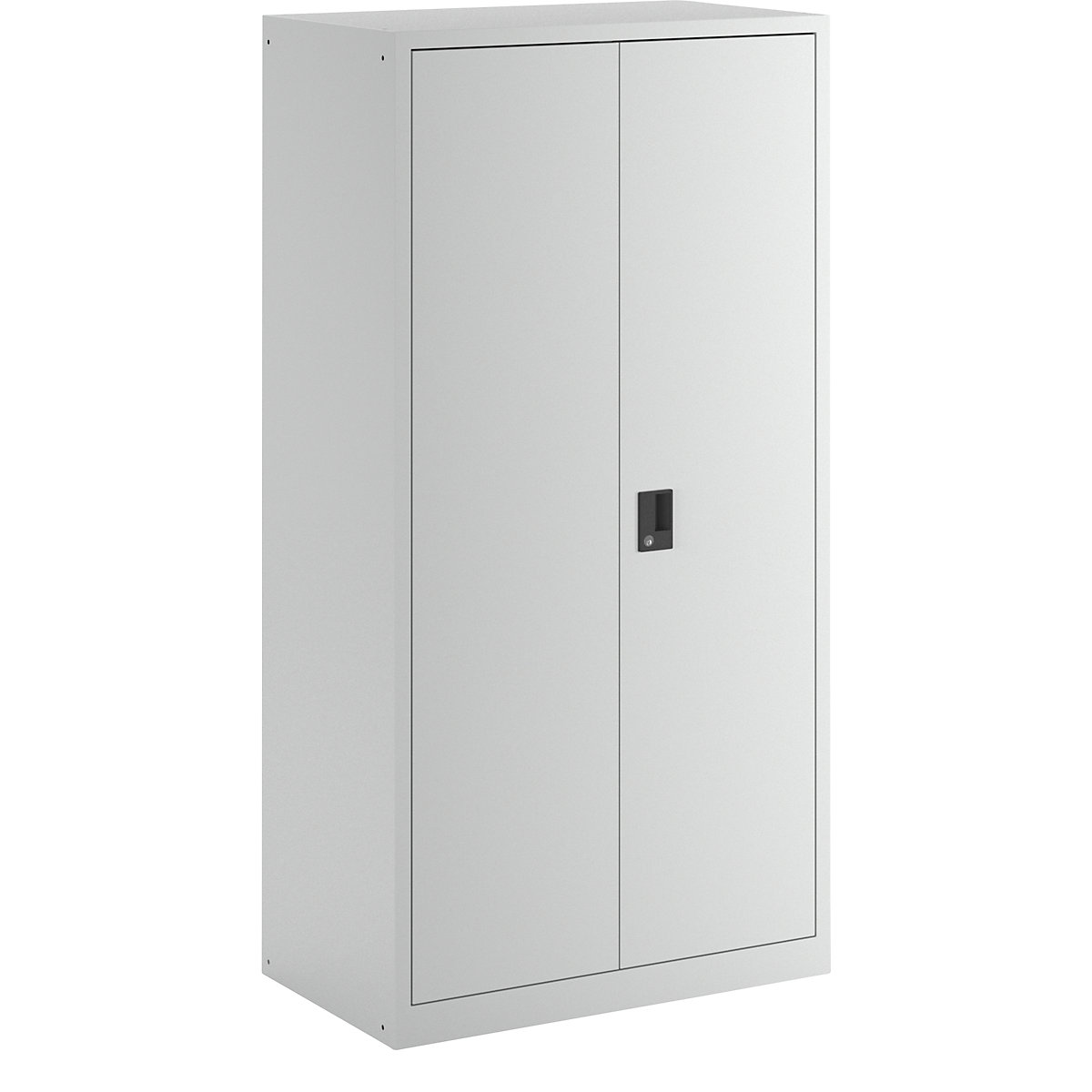 Double door cupboard, HxWxD 1950 x 1000 x 580 mm – LISTA, empty housing with 4 shelves, light grey-2