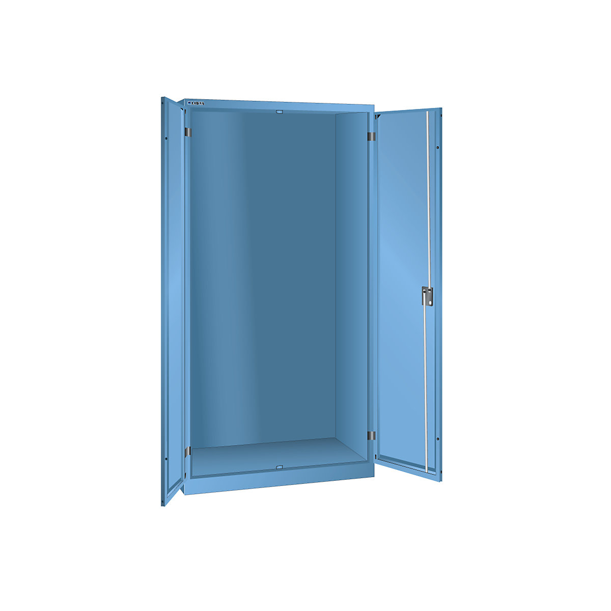 Double door cupboard, HxWxD 1950 x 1000 x 580 mm – LISTA, empty cupboard housing, light blue-9