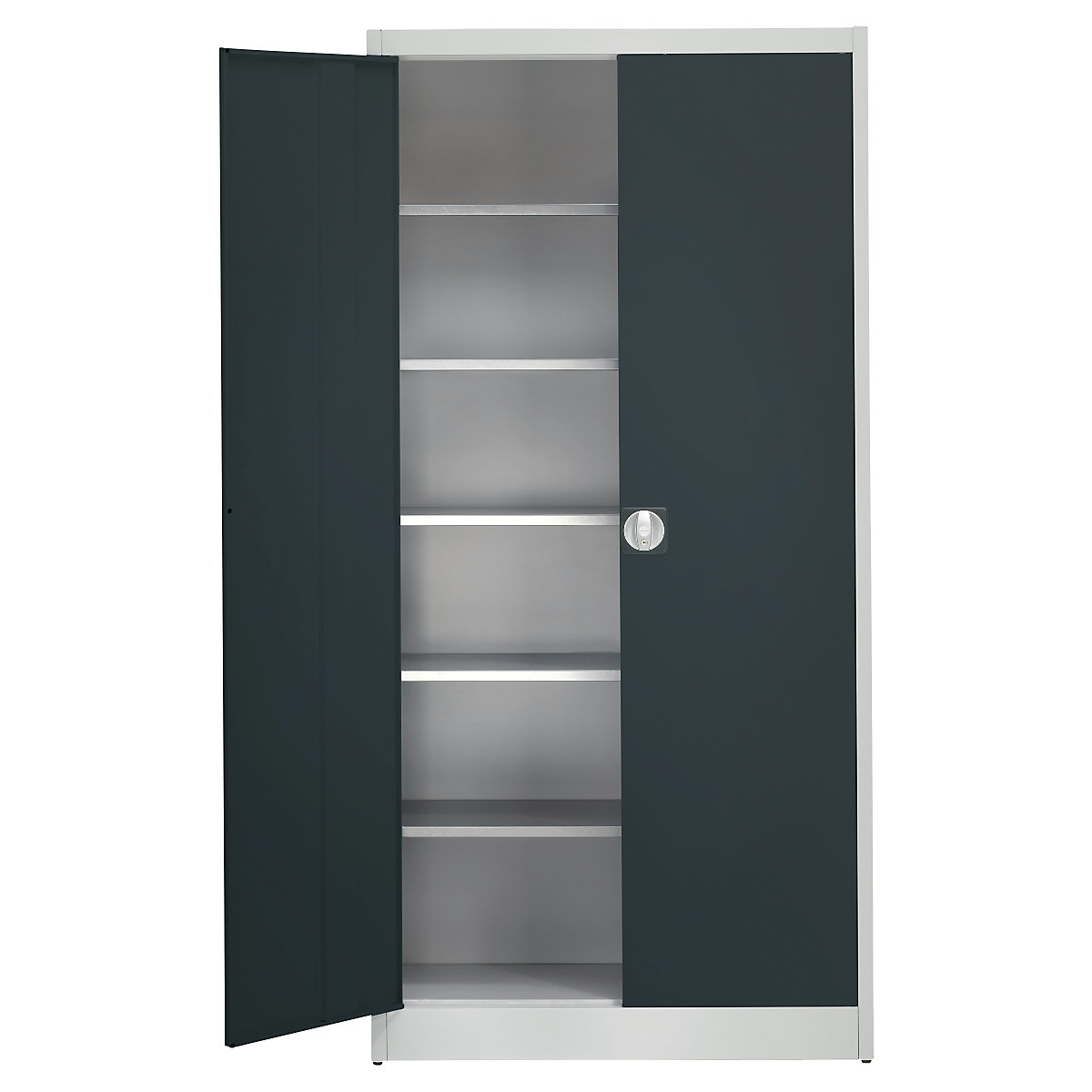 Extra high universal cupboard – mauser, HxWxD 2200 x 950 x 500 mm, light grey / charcoal-4
