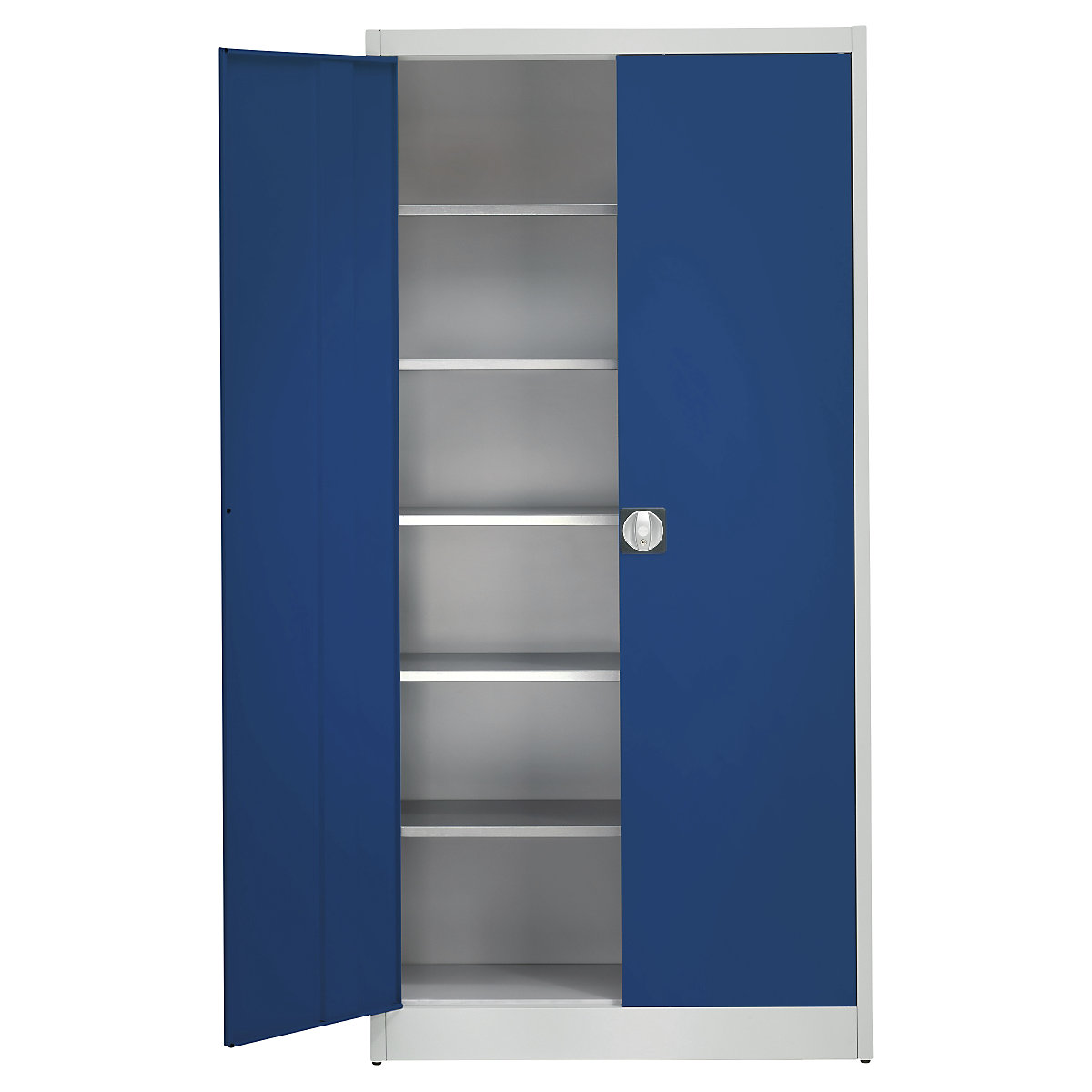 Extra high universal cupboard – mauser, HxWxD 2200 x 950 x 420 mm, light grey / gentian blue-4