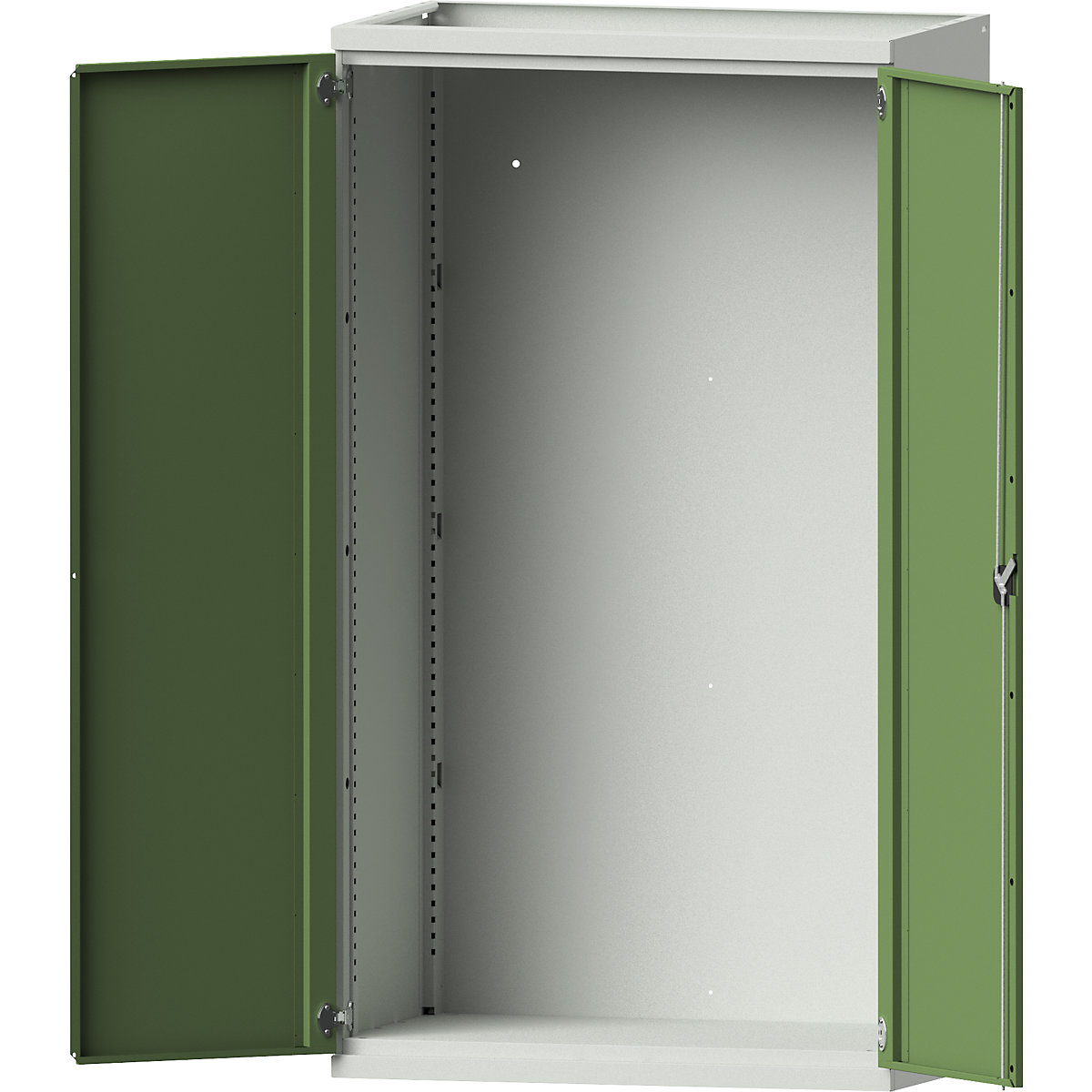 Heavy duty cupboard made of steel – eurokraft pro, empty cupboard – fit out to individual requirements, light grey / reseda green-9