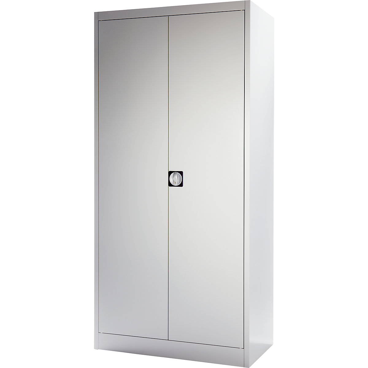 Heavy duty double door cupboard – mauser, HxW 1950 x 950 mm, depth 420 mm, light grey-4