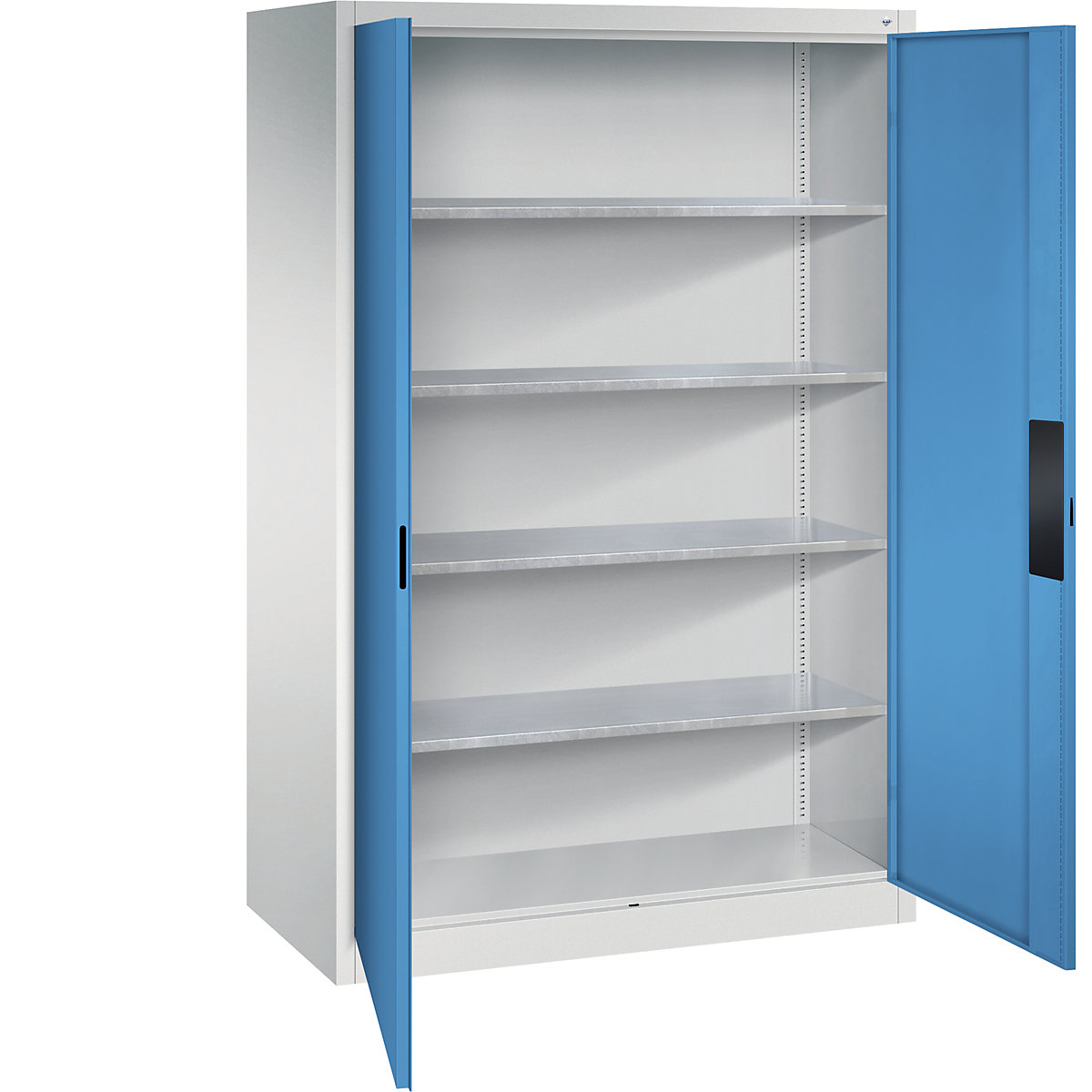 Heavy duty workshop cupboard – C+P, width 1200 mm, depth 600 mm, light blue door-26