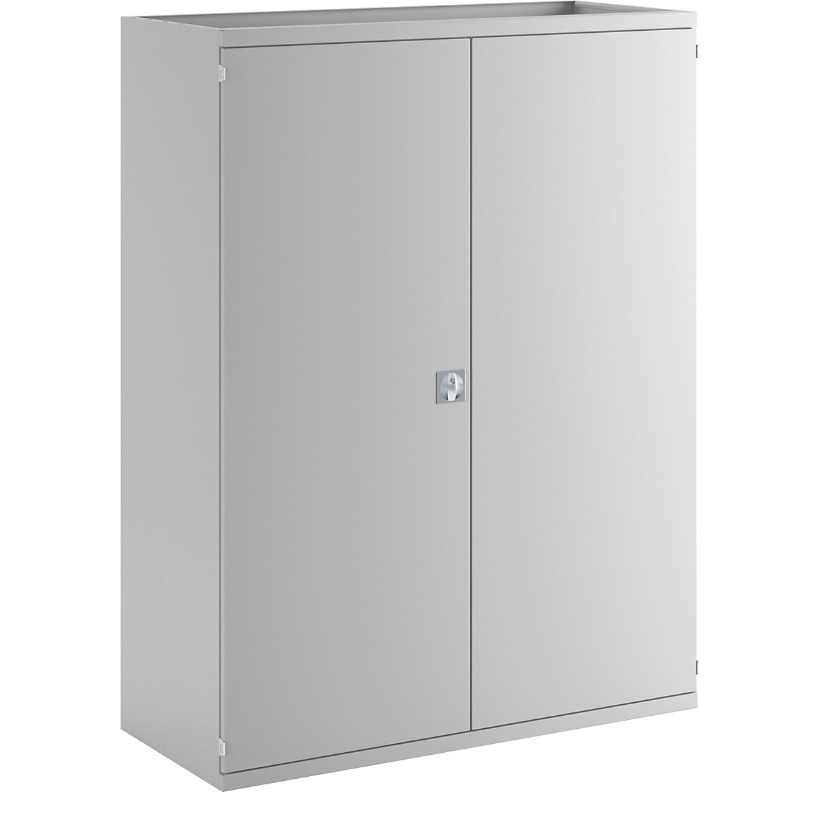 JUMBO heavy duty cupboard made of sheet steel – eurokraft pro, 4 full-width shelves, light grey / light grey-4