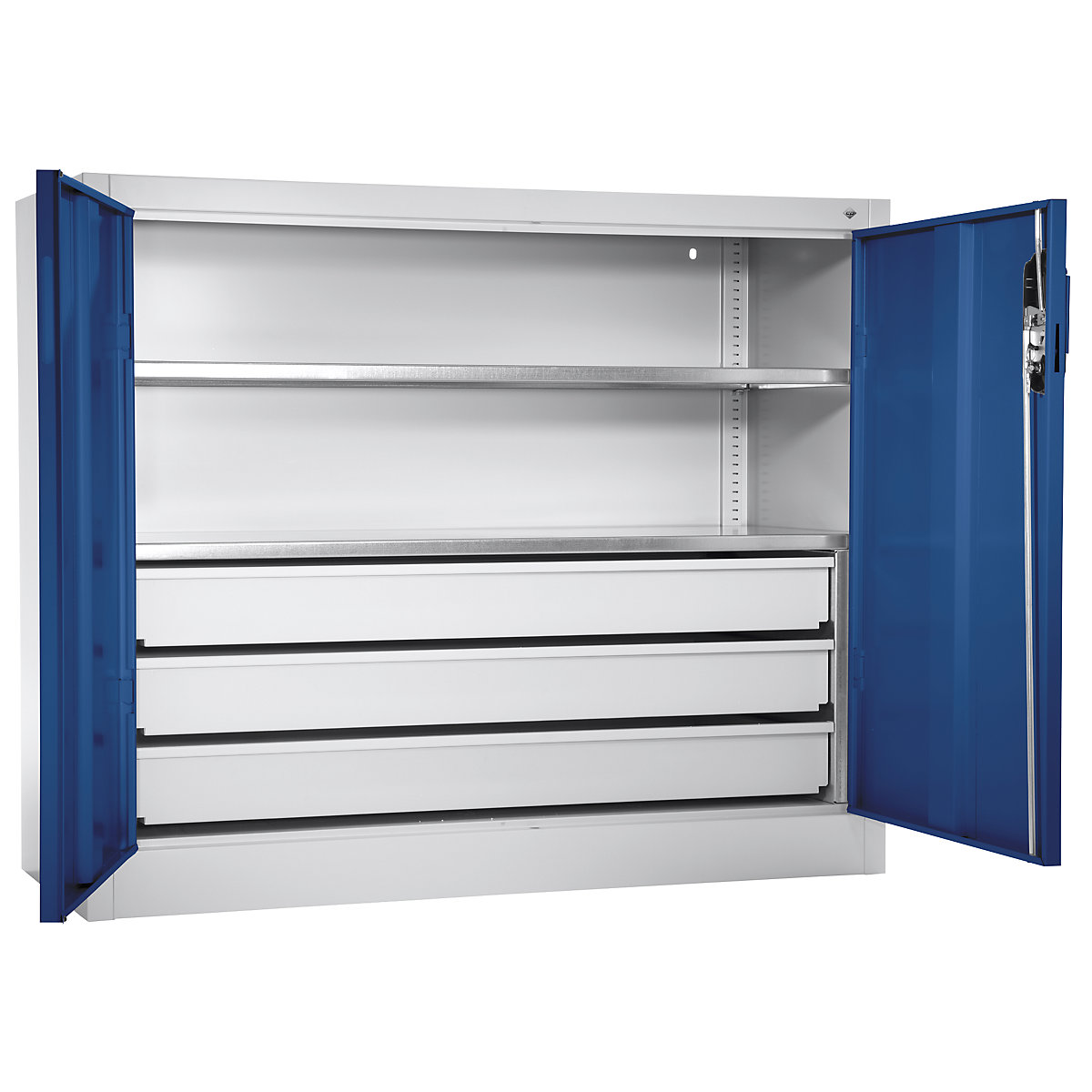 Large cupboard – C+P, HxW 1000 x 1200 mm, two colour, depth 500 mm, gentian blue doors-7