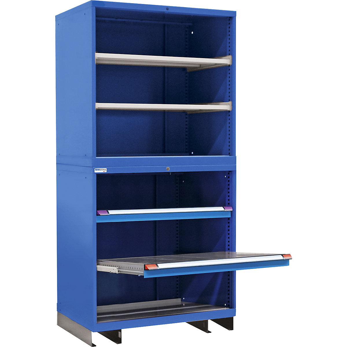 Modular cupboard system, 2 shelves, 2 pull-out shelves, max. load 75 kg, HxWxD 2100 x 1005 x 695 mm-10