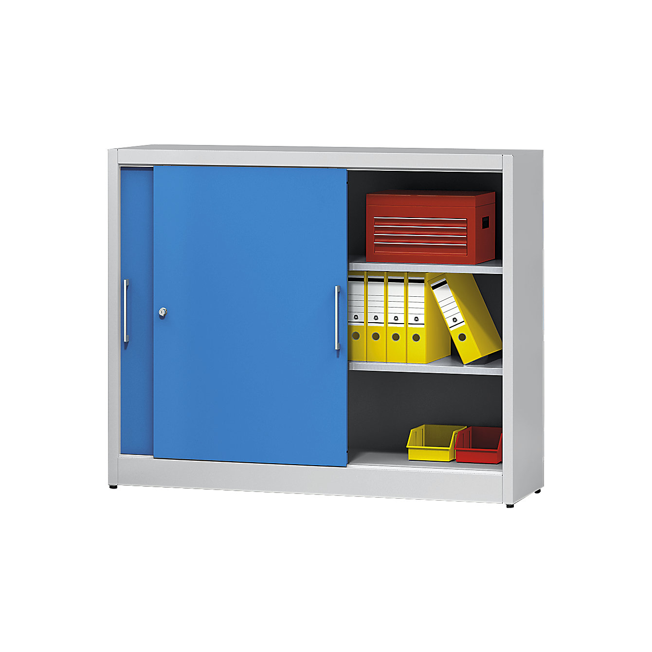 Sliding door cupboard, height 1200 mm eurokraft pro with centre