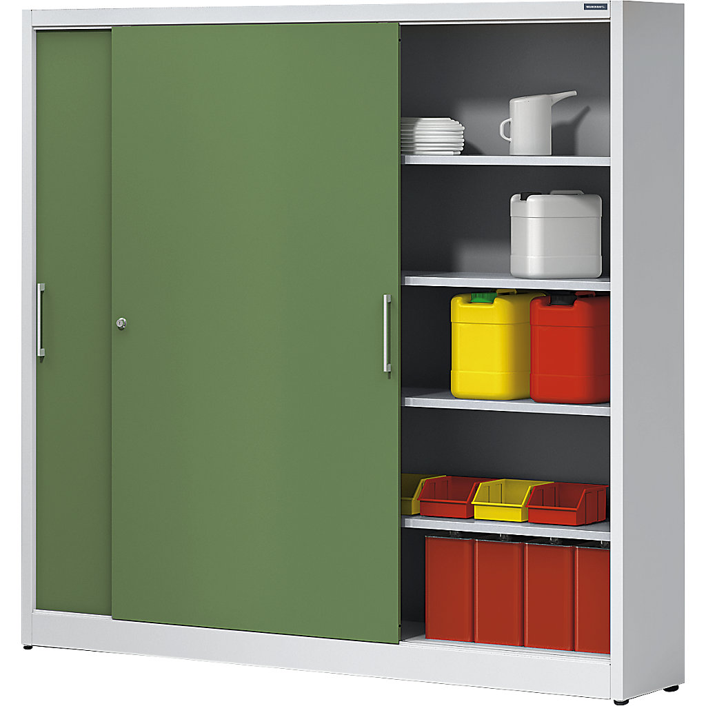 Sliding door cupboard, height 1950 mm eurokraft pro with centre