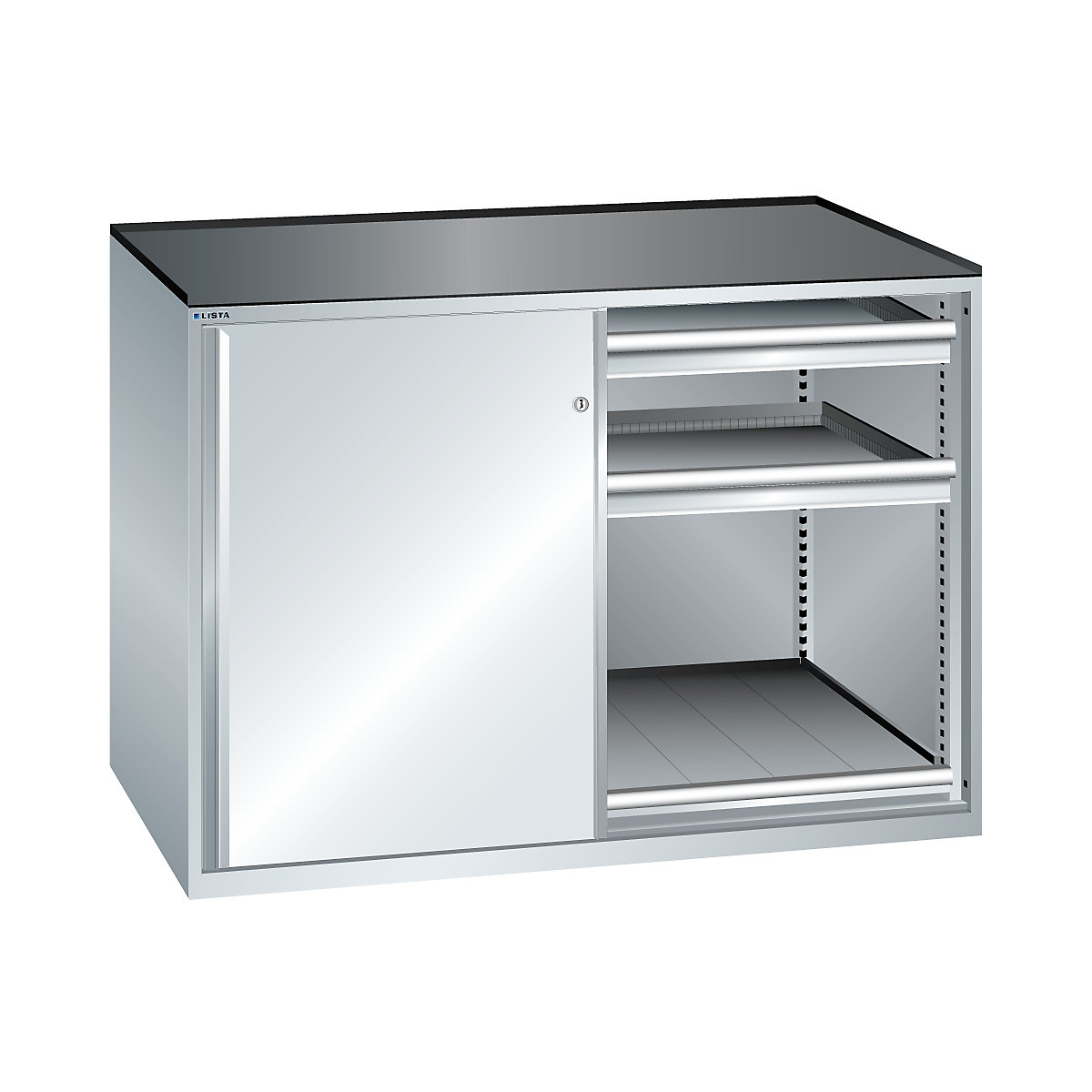 Sliding door cupboard, max. load of pull-out shelf 200 kg – LISTA (Product illustration 10)-9